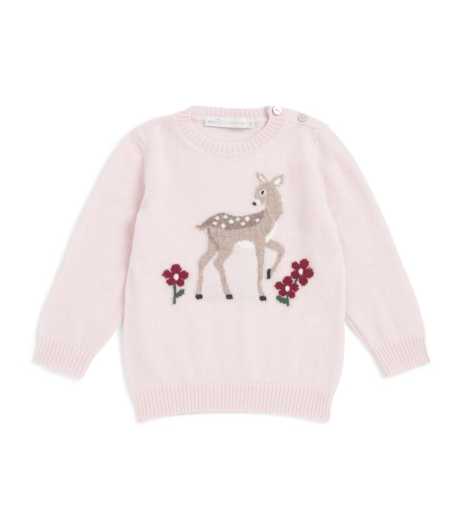 Per Te Wool-Cashmere Jacquard Sweater (3-18 Months) Rosa Baby Image 1
