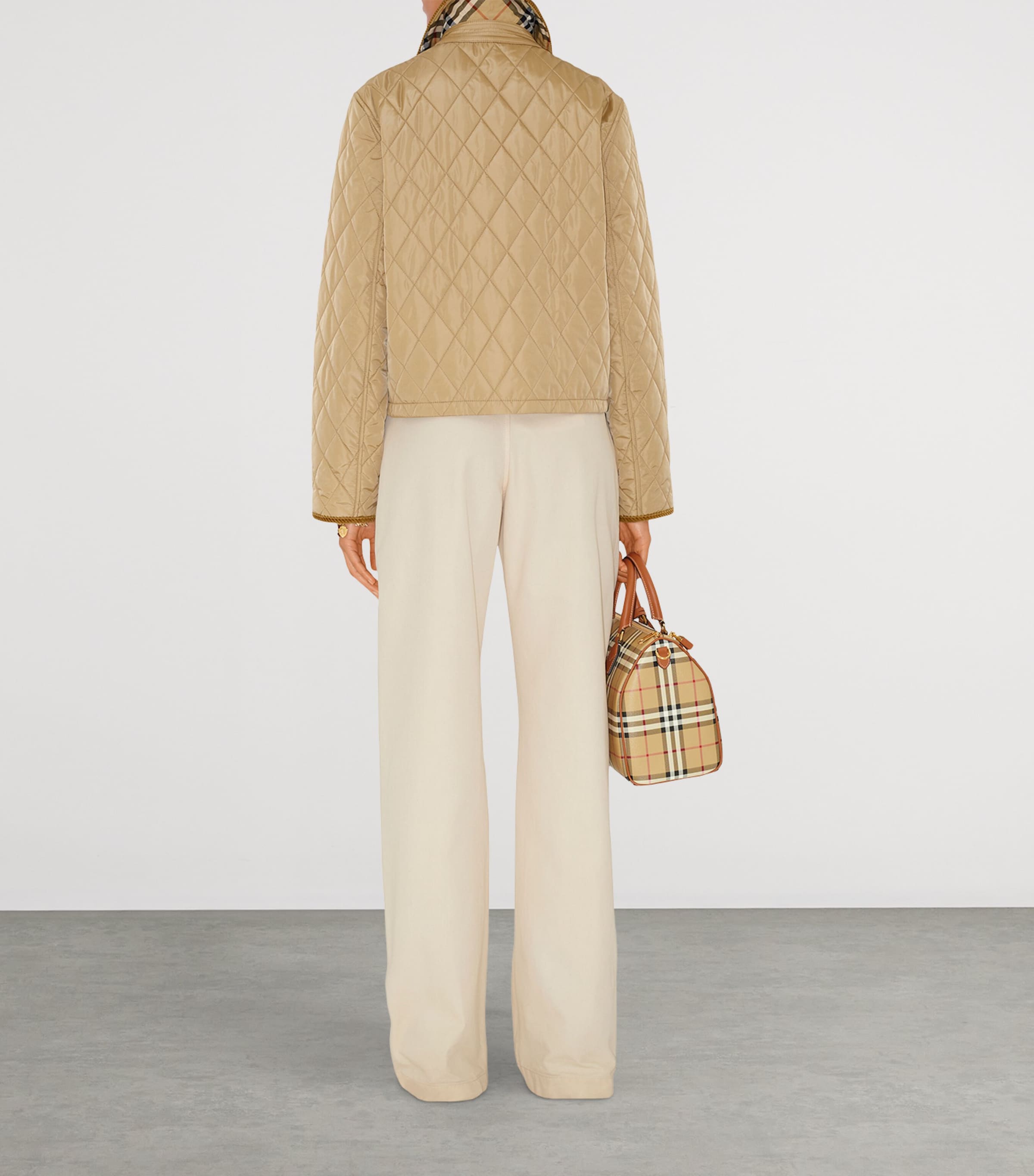 Quilted Field Jacket FLAX/SAND IP CHECK Image 4