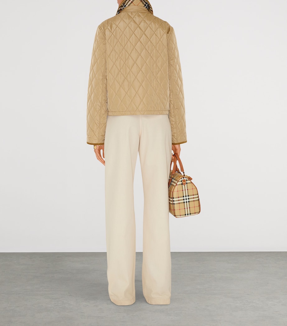 Quilted Field Jacket FLAX/SAND IP CHECK Image 4