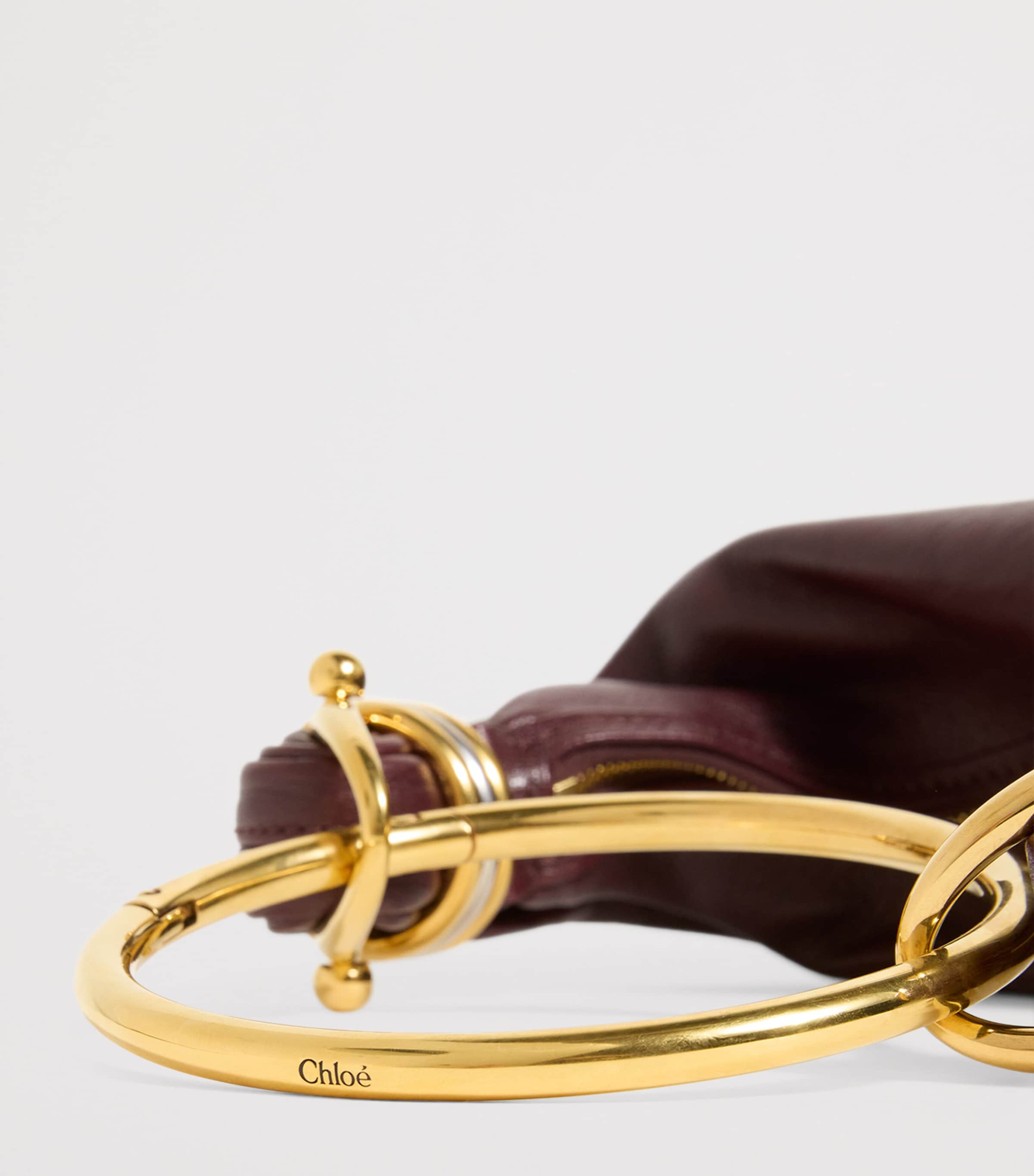 Small Leather Bracelet Top-Handle Bag GRENAT Image 4