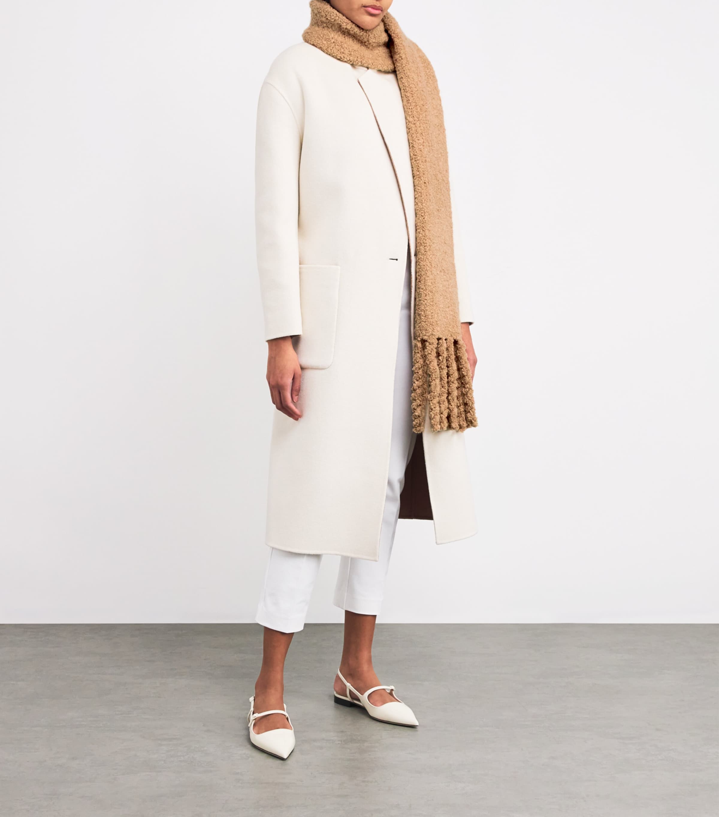 Bouclé Knit Scarf CAMEL Image 2