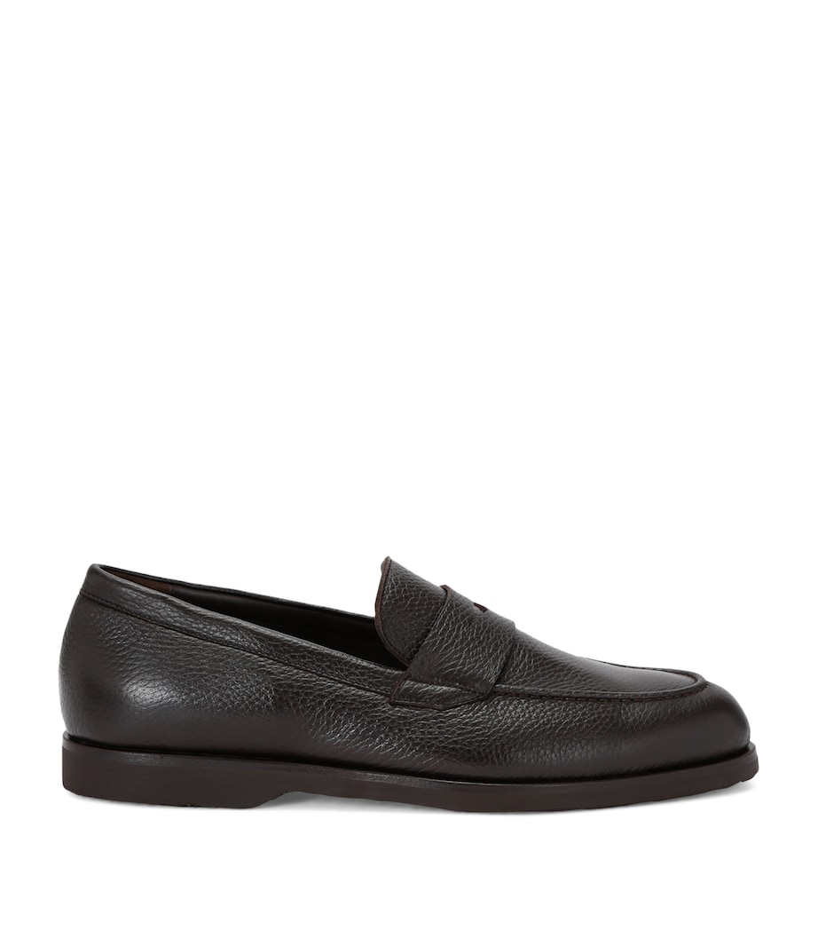 Harrys London Leather Beck Loafers Dark Brown Image 1