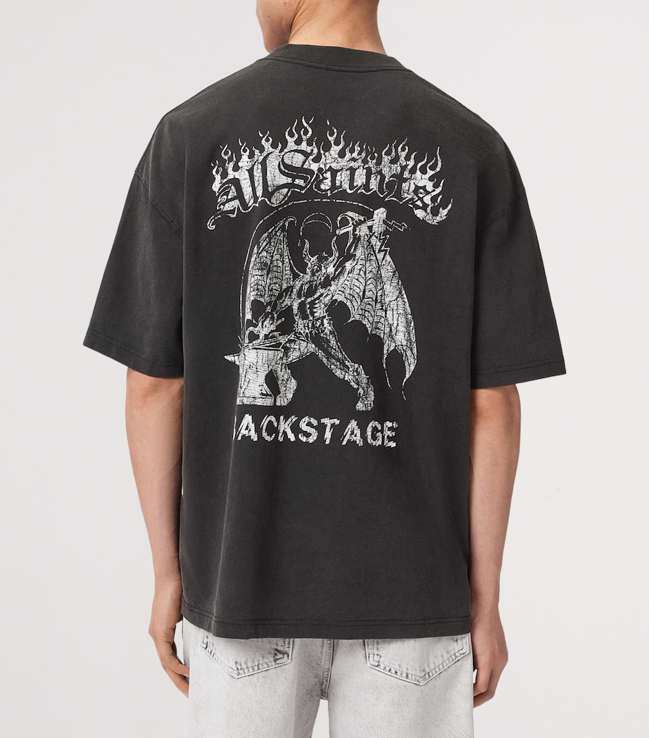 AllSaints Mens Organic Cotton Repeat T-Shirt Washed Black Image 4