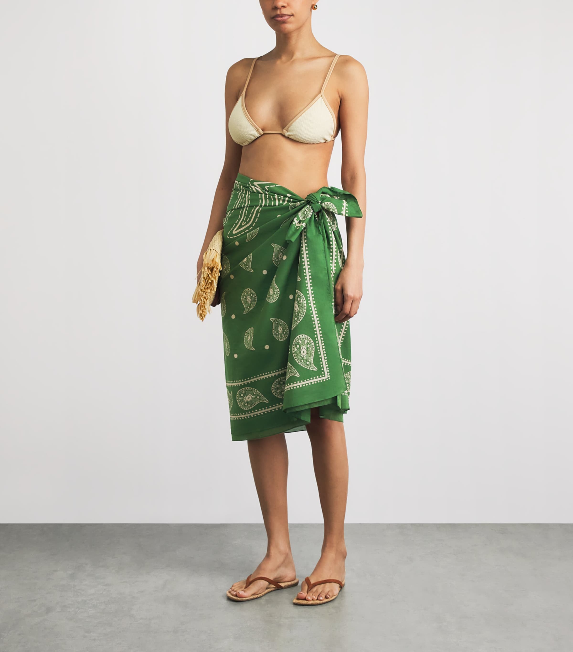 Johanna Ortiz Womens Vibrant Horizons Pareo Light Green/ecru Image 2