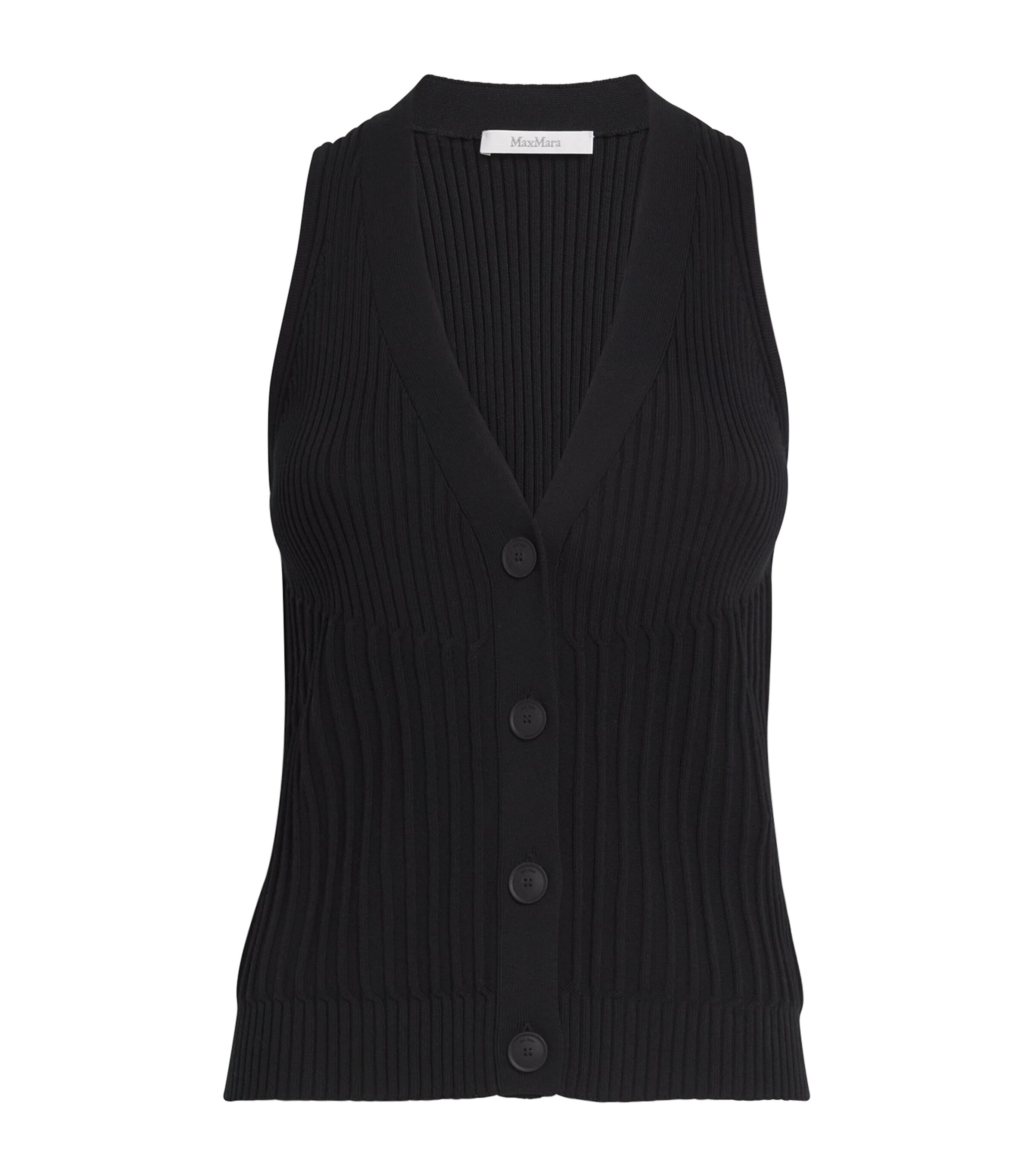 Max Mara Cotton-Blend Knitted Waistcoat | Designers | Max Mara | Women Clothing | Knitwear | Jumpers