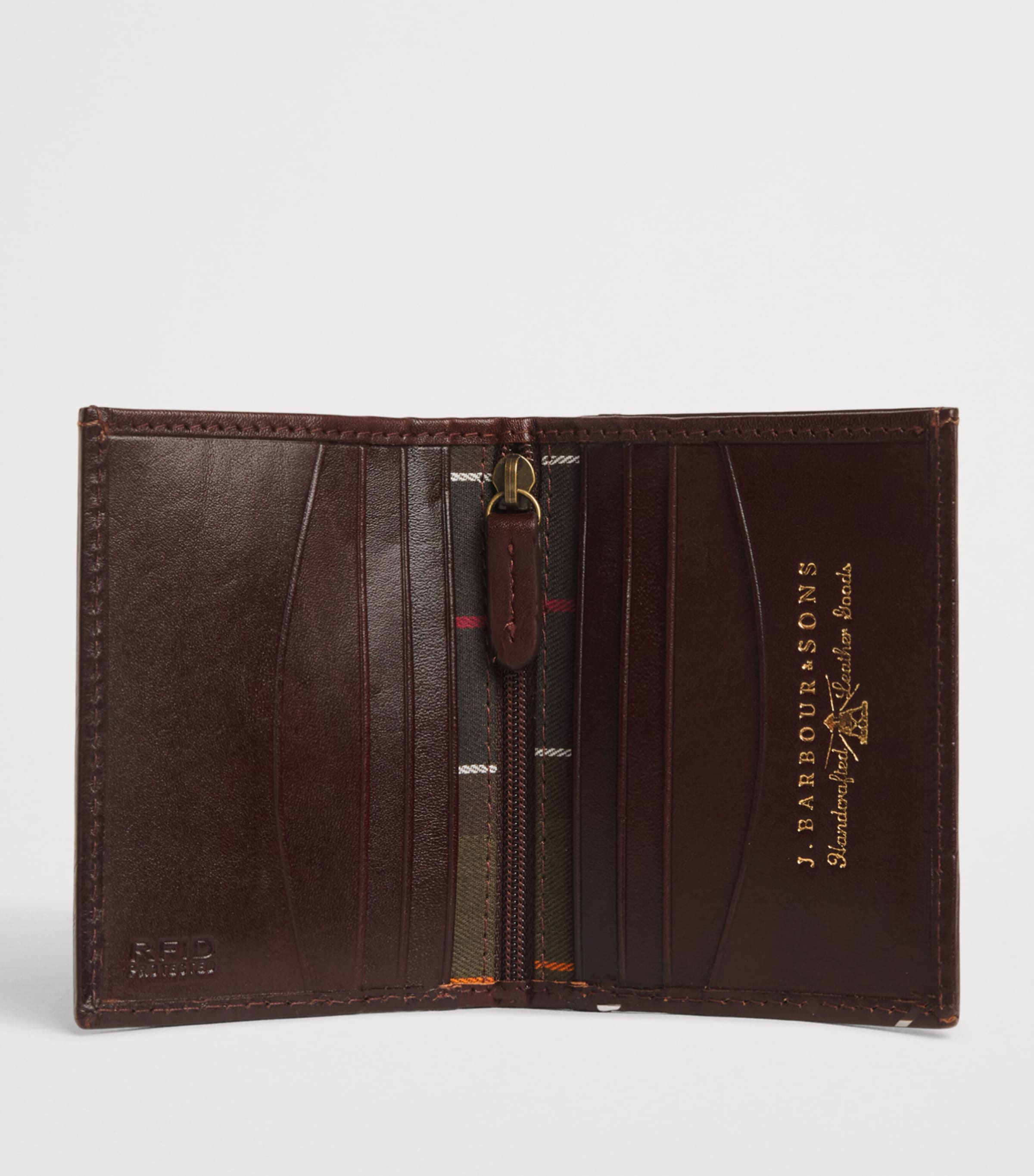Barbour Small Leather Colwell Bi-Fold Wallet Brown/classic Image 2