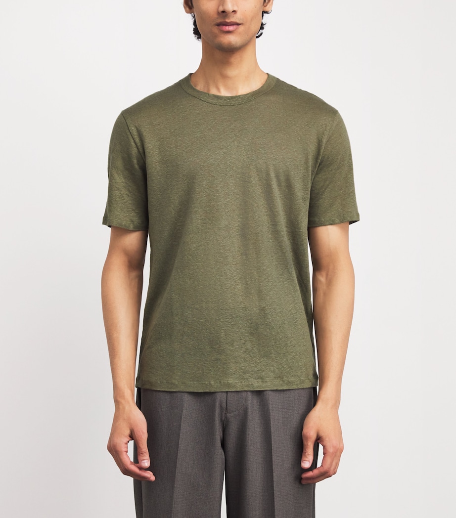 Linen Garment-Dyed T-Shirt BURNT OLIVE Image 3