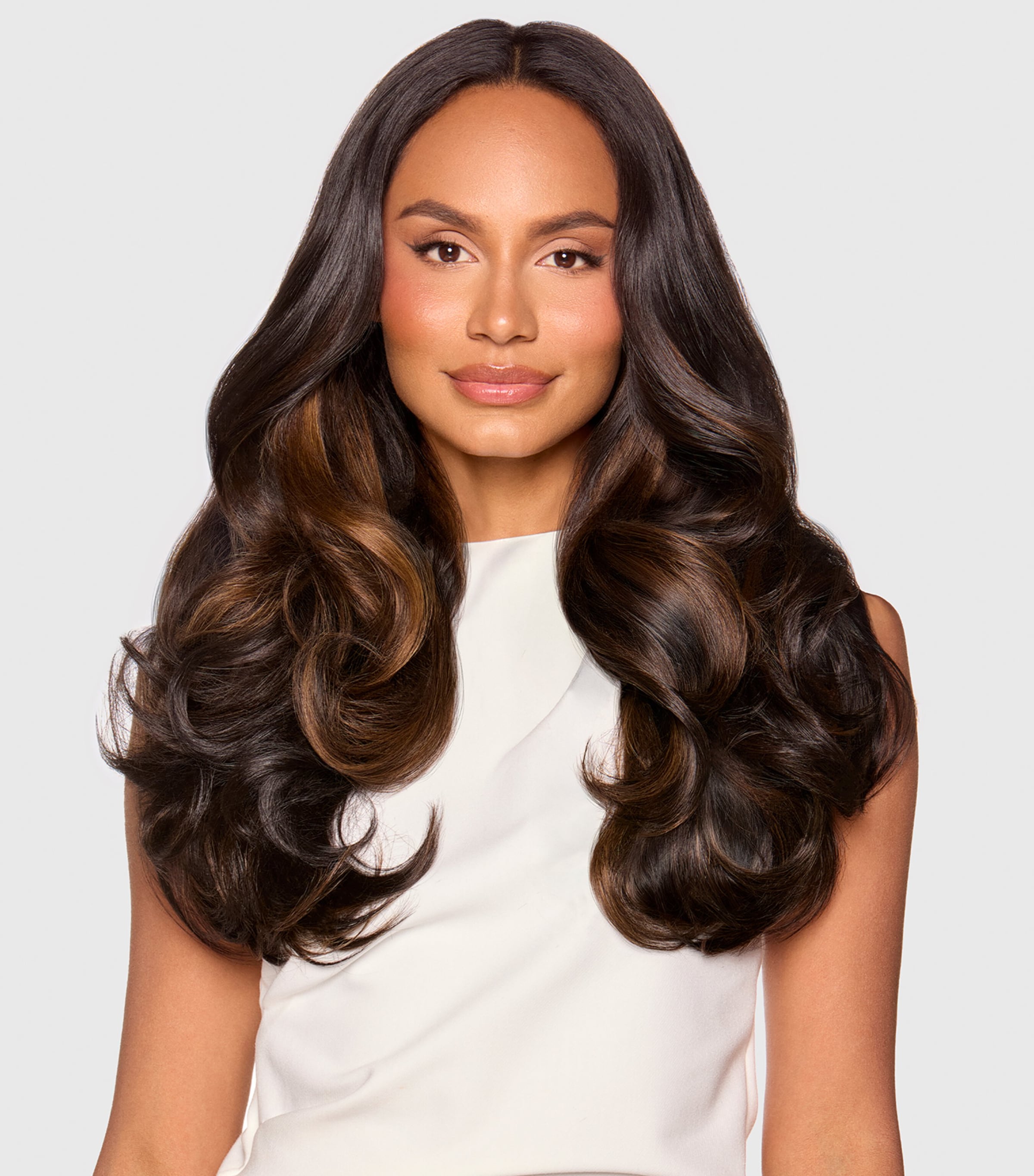 Beauty Works x Huda BARELY THERE Mix & Match Duo Clip-In Hair Extensions (20") RAVEN Image 6
