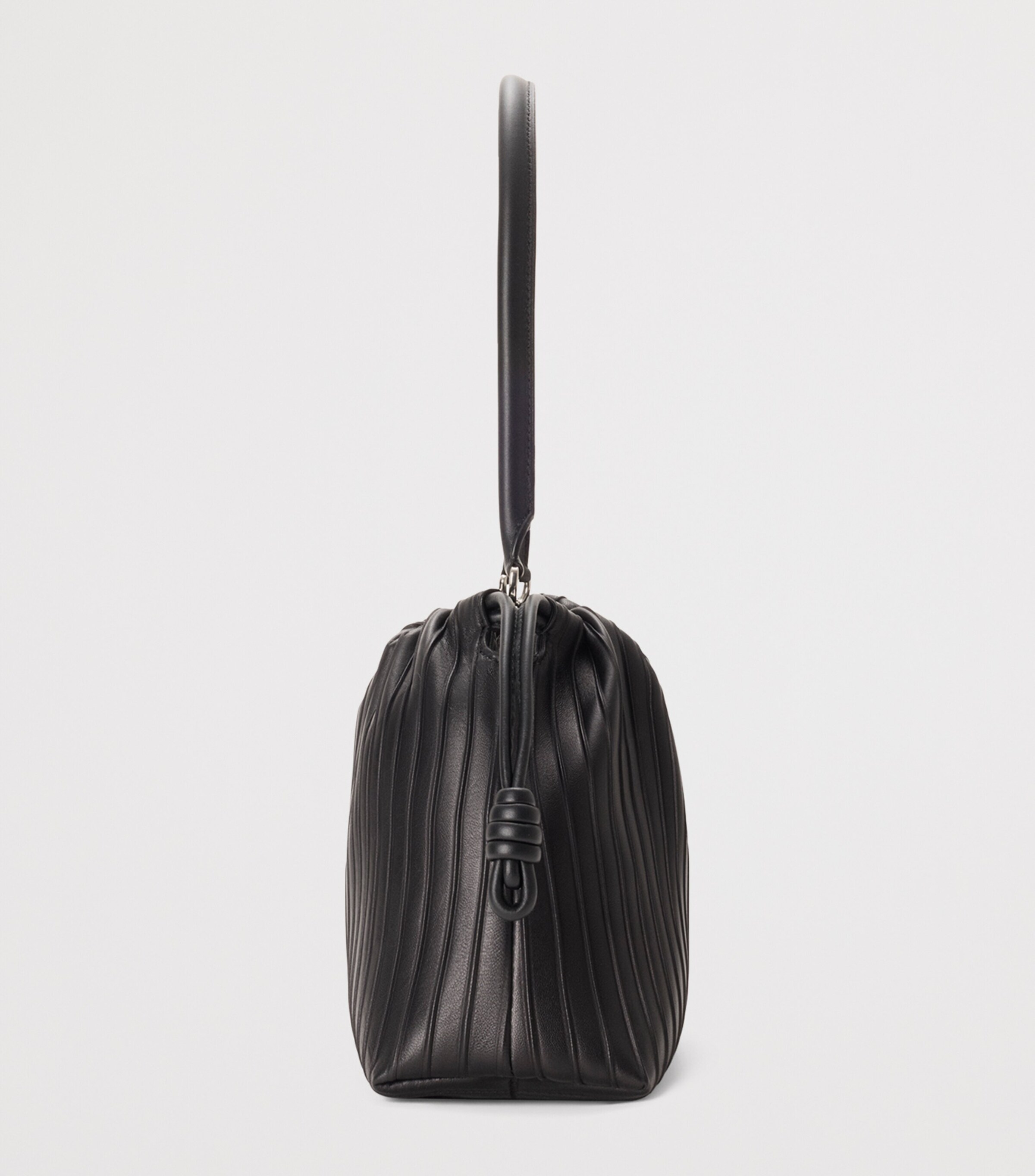 LOEWE Medium Pleated Leather Flamenco Bag Black Image 5