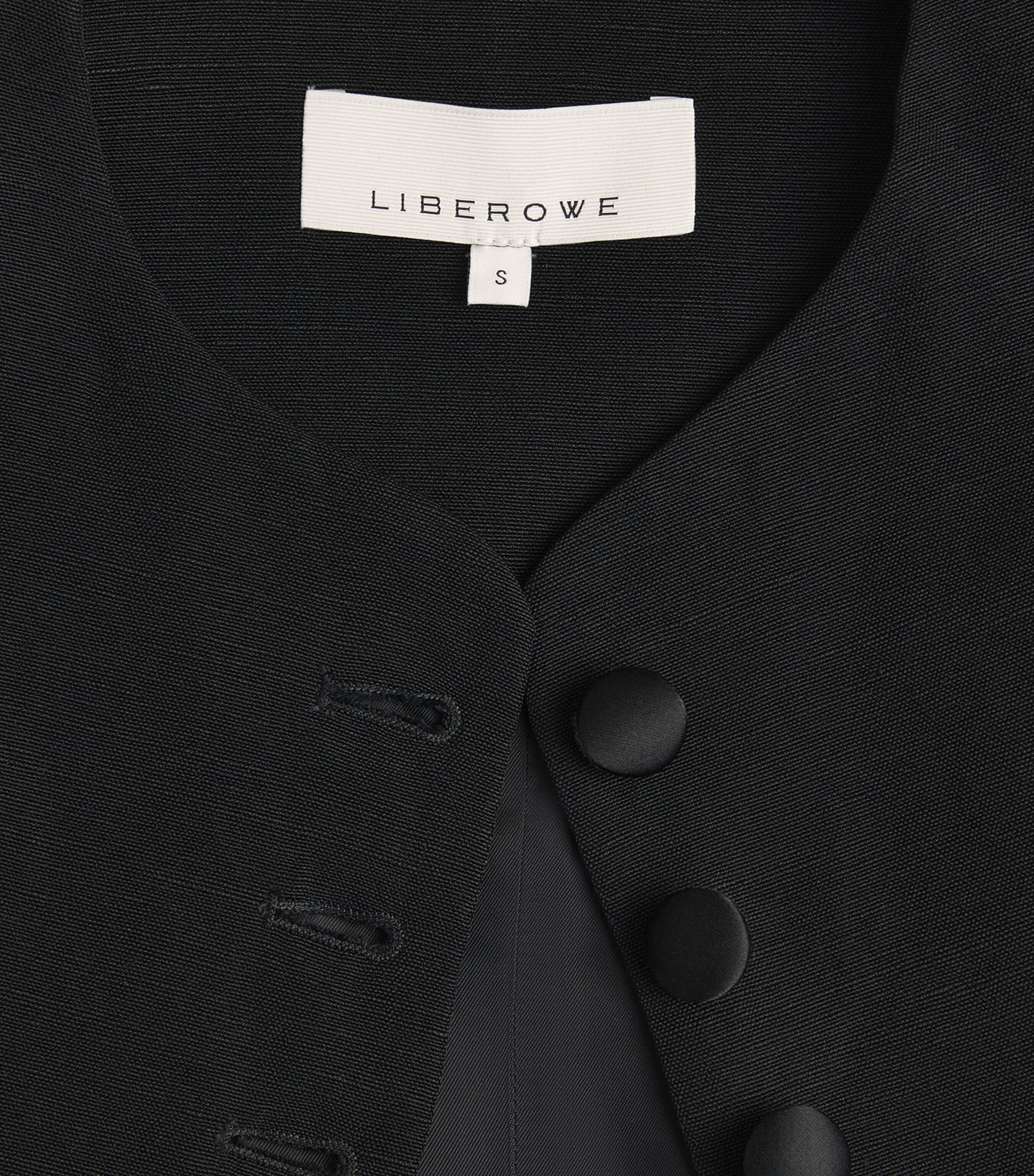 Liberowe Womens Linen-Blend Crepe Jayla Top Black Image 6