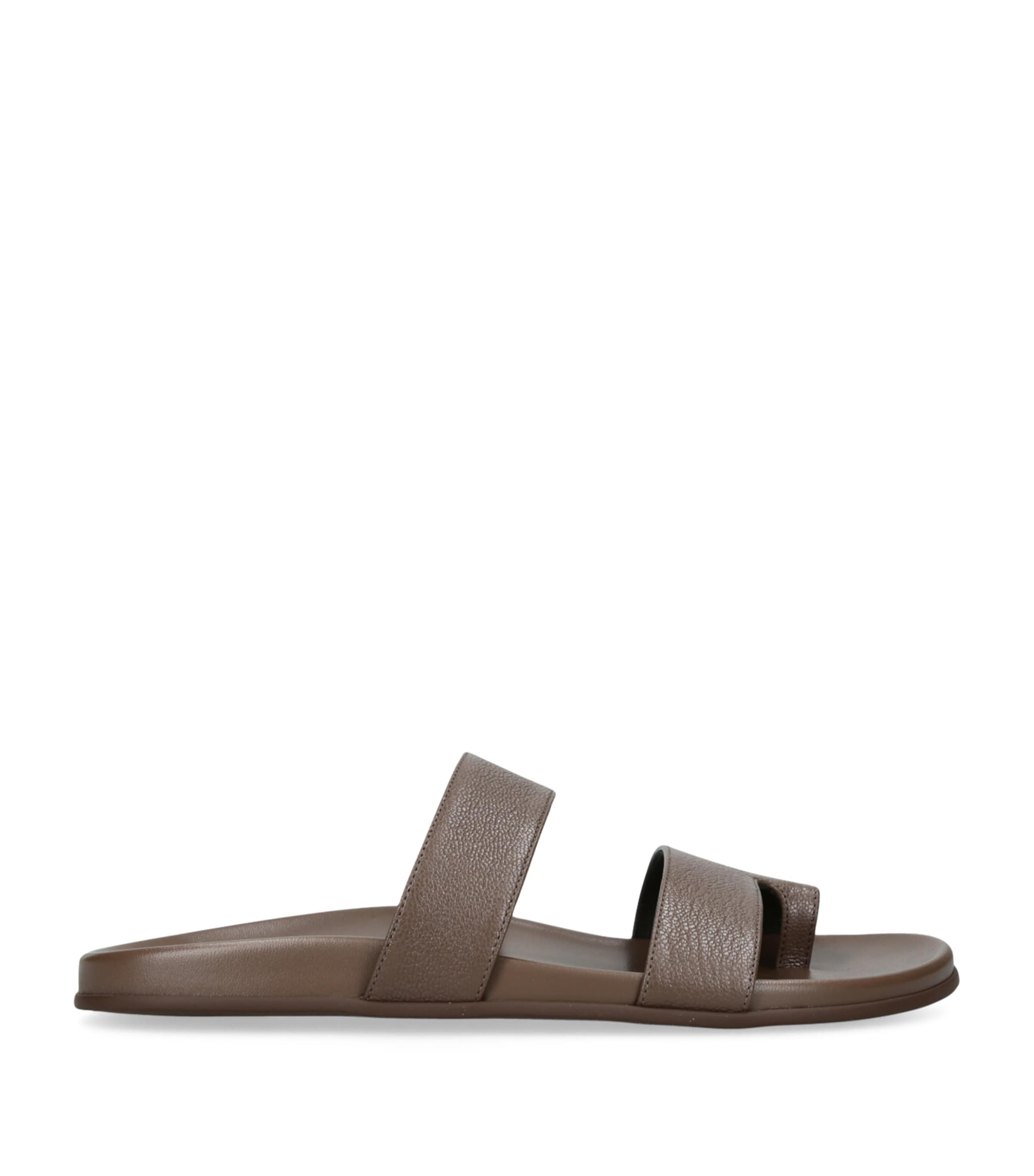 The Row Hugh Leather Sandals | Holiday Shop | Womens | Sandals | Women Bestsellers | Shoes | Women Shoes | Flat Sandals | Designers | The Row