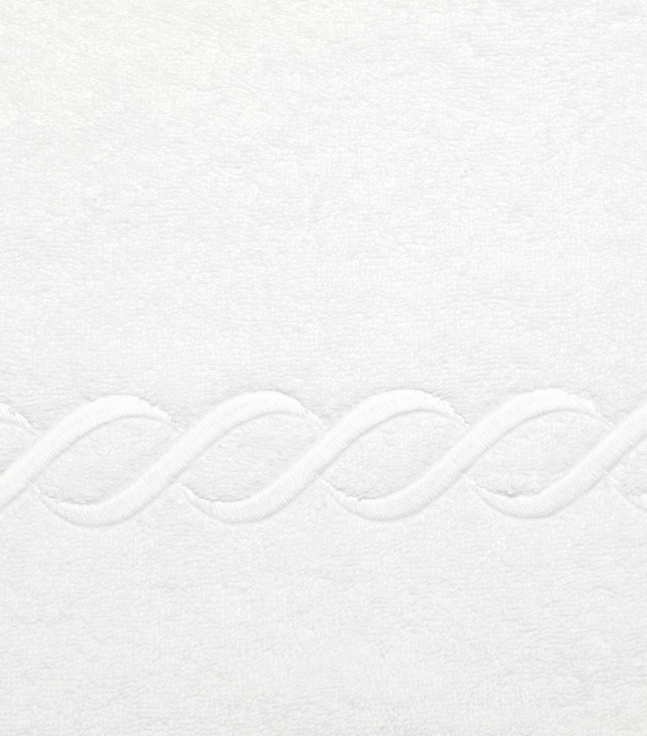 Cotton Treccia Hand Towel (50cm x 75cm) WHITE/WHITE Image 3