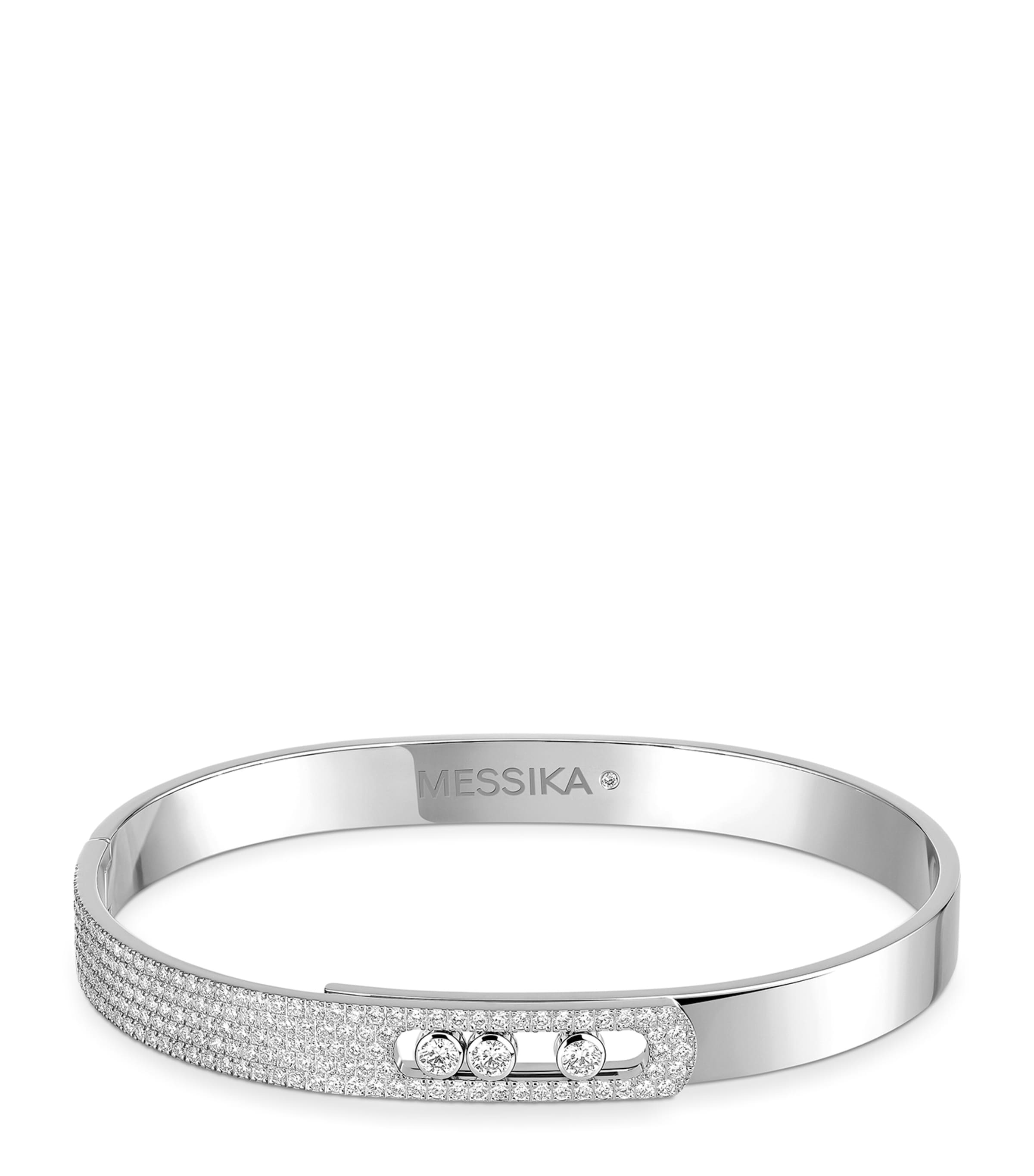 Messika Move Noa White Gold and Diamond Pavé Bangle (1.18ct) White Gold Image 1