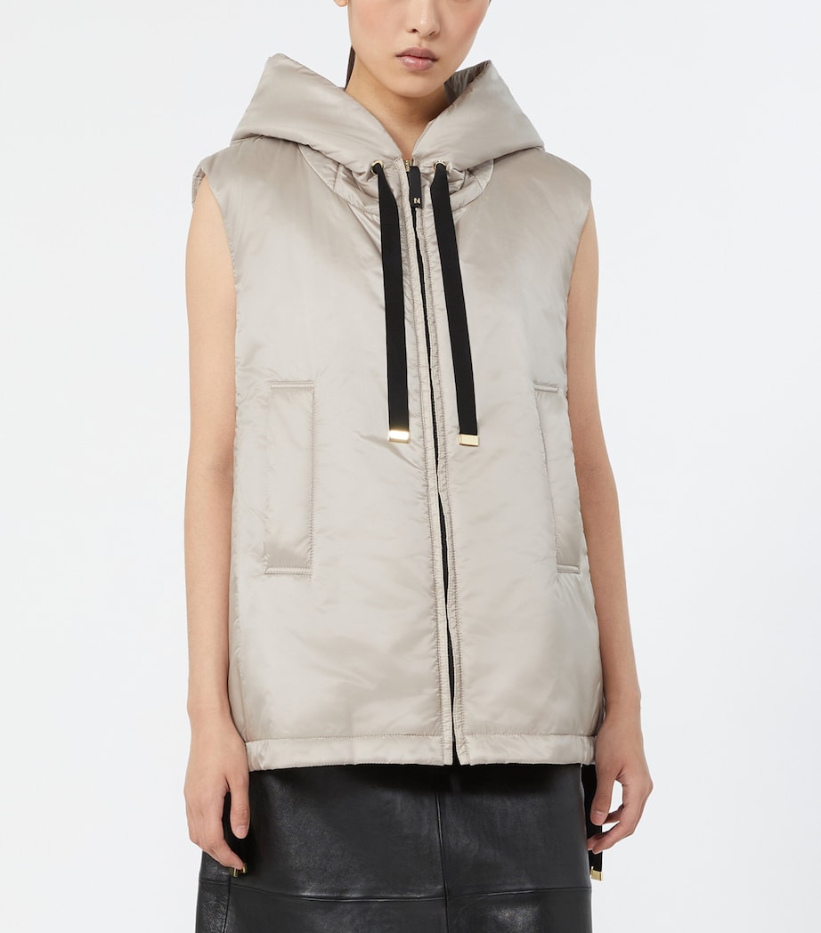 Max Mara Womens Water-Repellent Hooded Gilet Beige Image 3