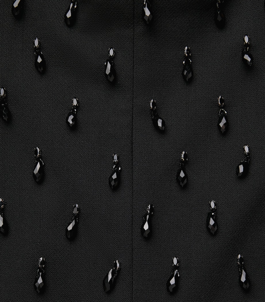 Carolina Herrera Womens Stretch-Wool Embellished Cropped Camila Trousers Black Image 6