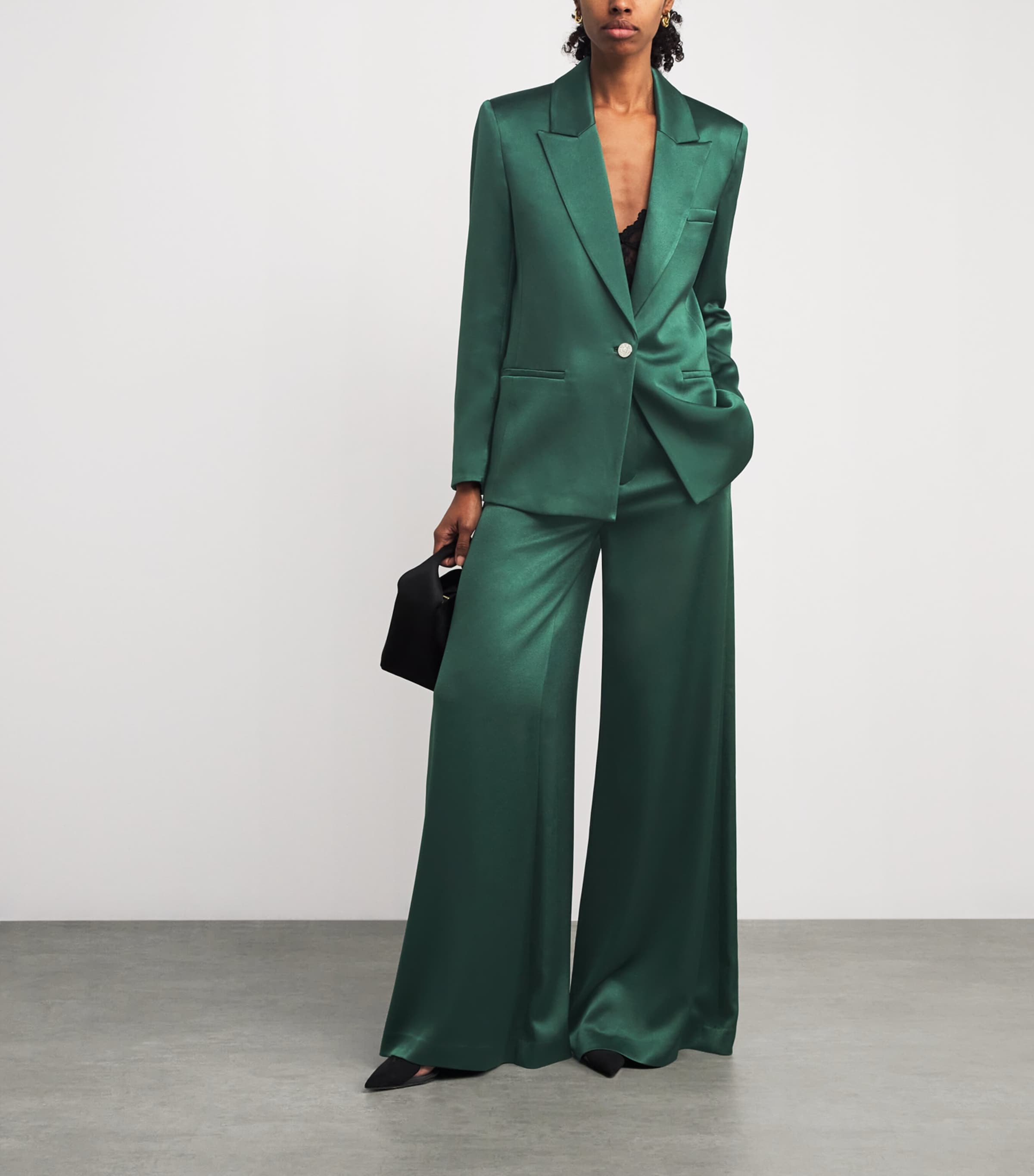 Satin Silas Blazer B345 GREEN MYSTIQUE Image 2