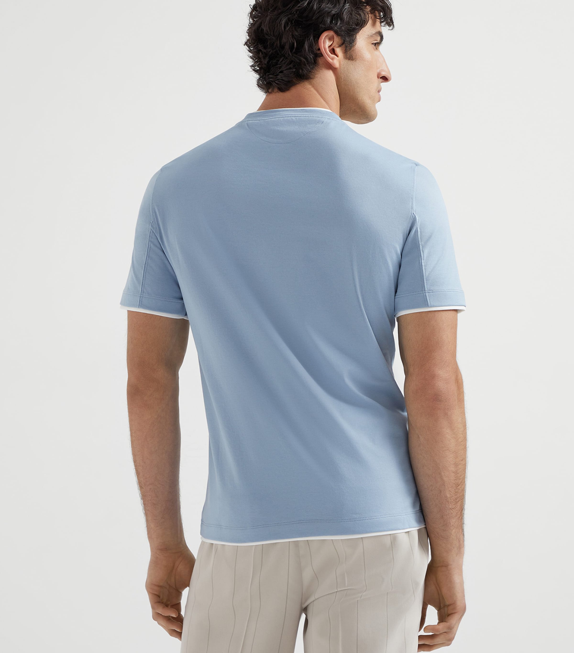 Cotton Faux-Layered T-Shirt CJD84 Image 3