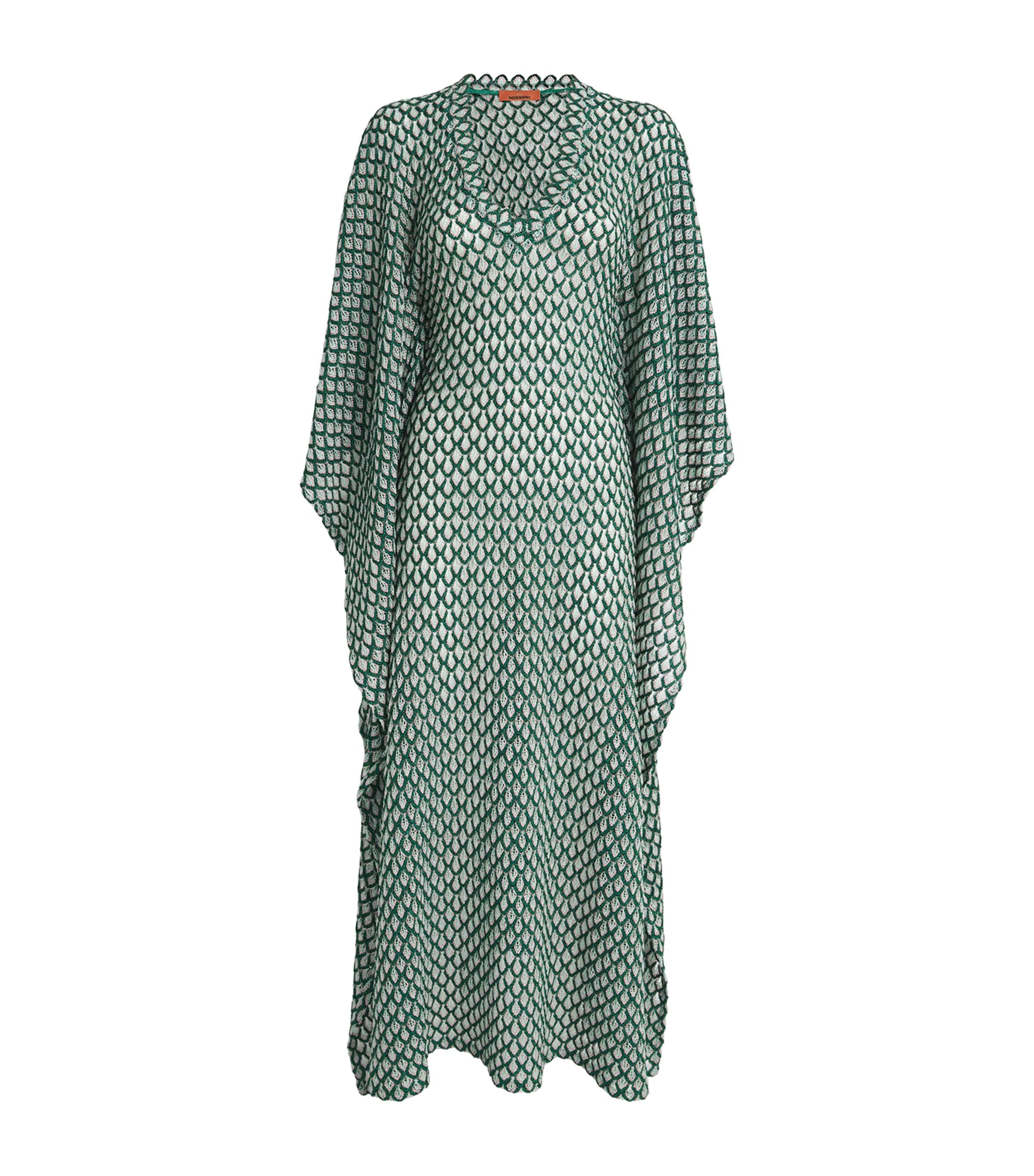 Shop Missoni Crochet Kaftan In Green