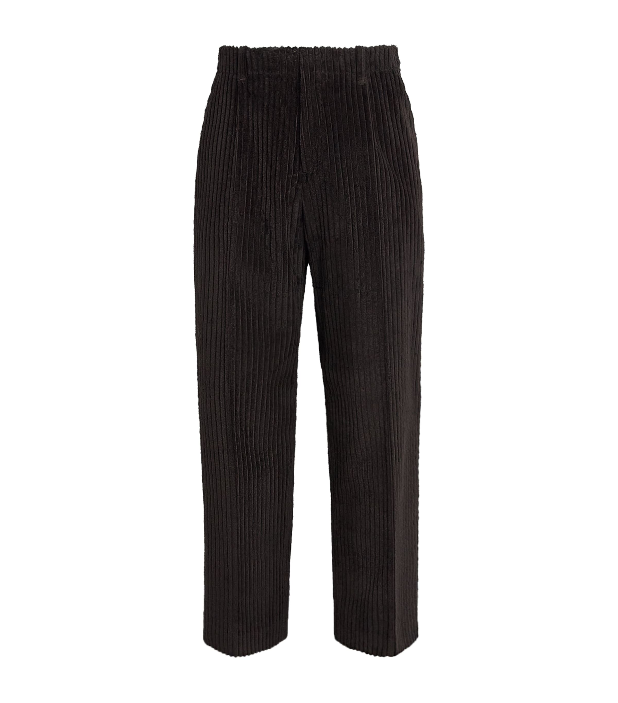 Our Legacy Borrowed Chino Wide-leg Pleated Wool-corduroy Trousers In Brown