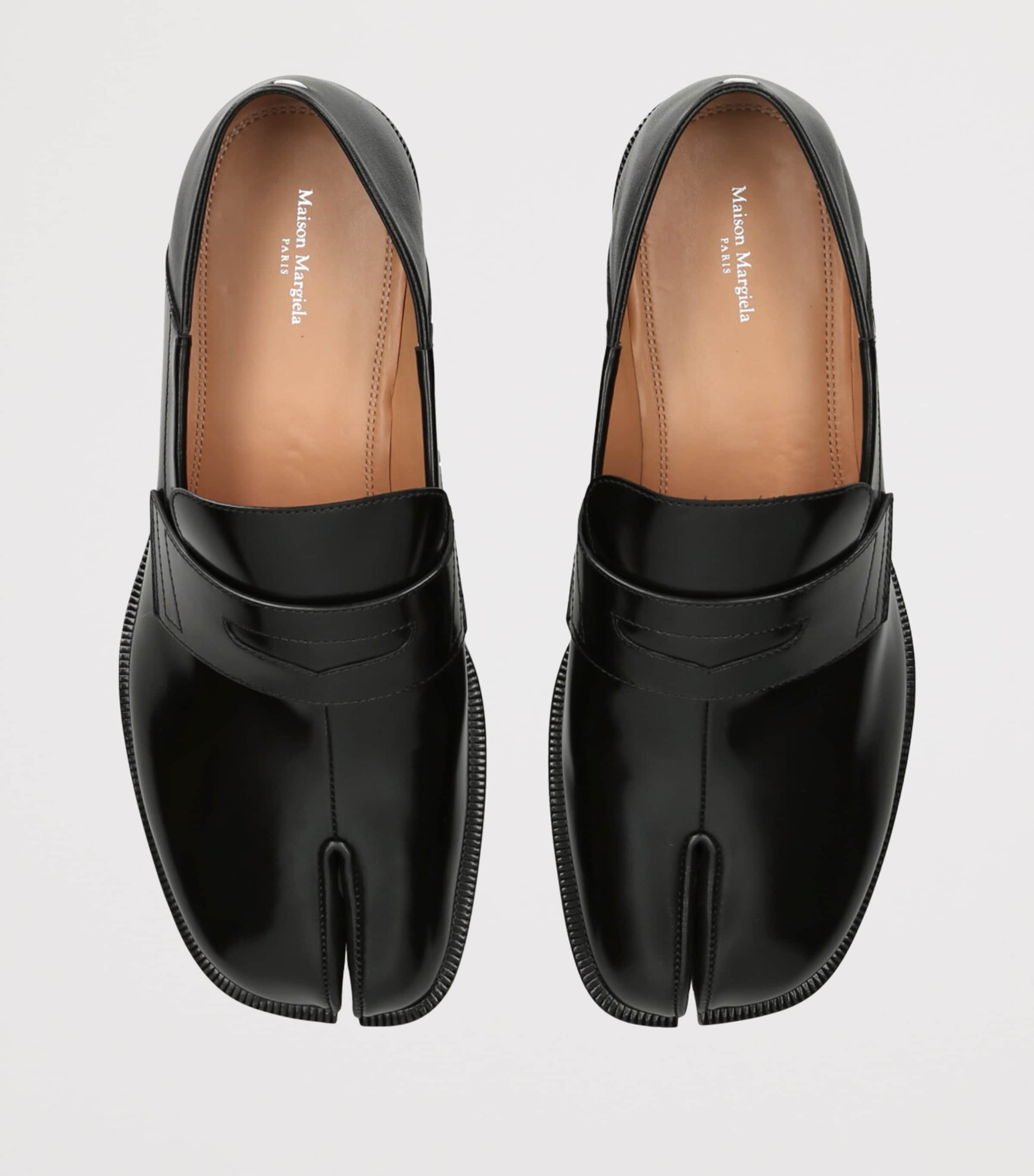 Leather Tabi Loafers BLACK Image 4