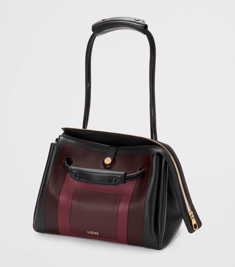 x Albers Medium Leather Madrid Shoulder Bag BLACK/BURGUNDY Image 3