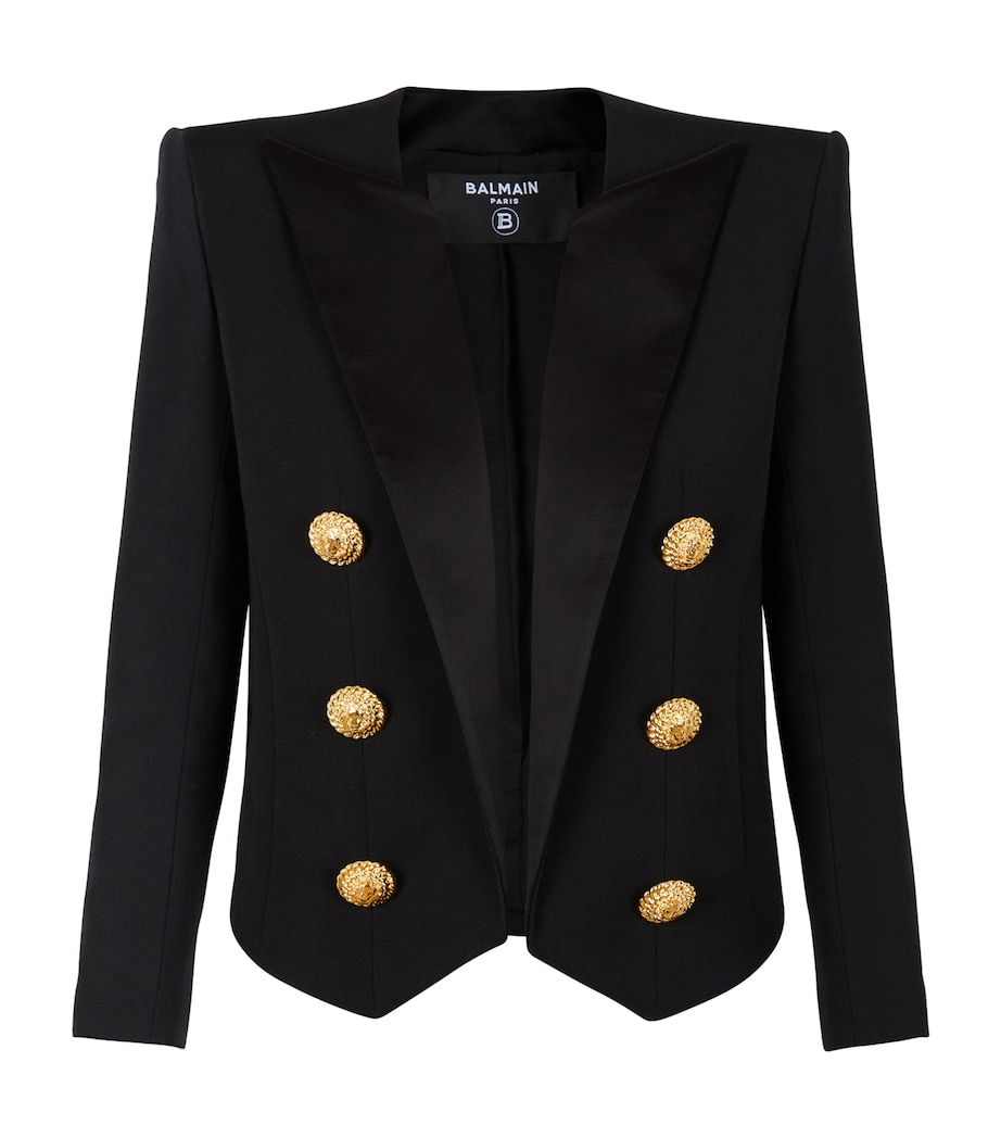 Wool Grain De Poudre Cropped Jacket 0PA NOIR Image 1