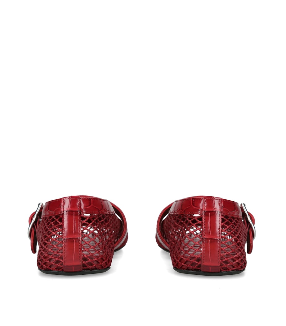 Alaïa Leather Mesh Ballet Flats Wine Image 2