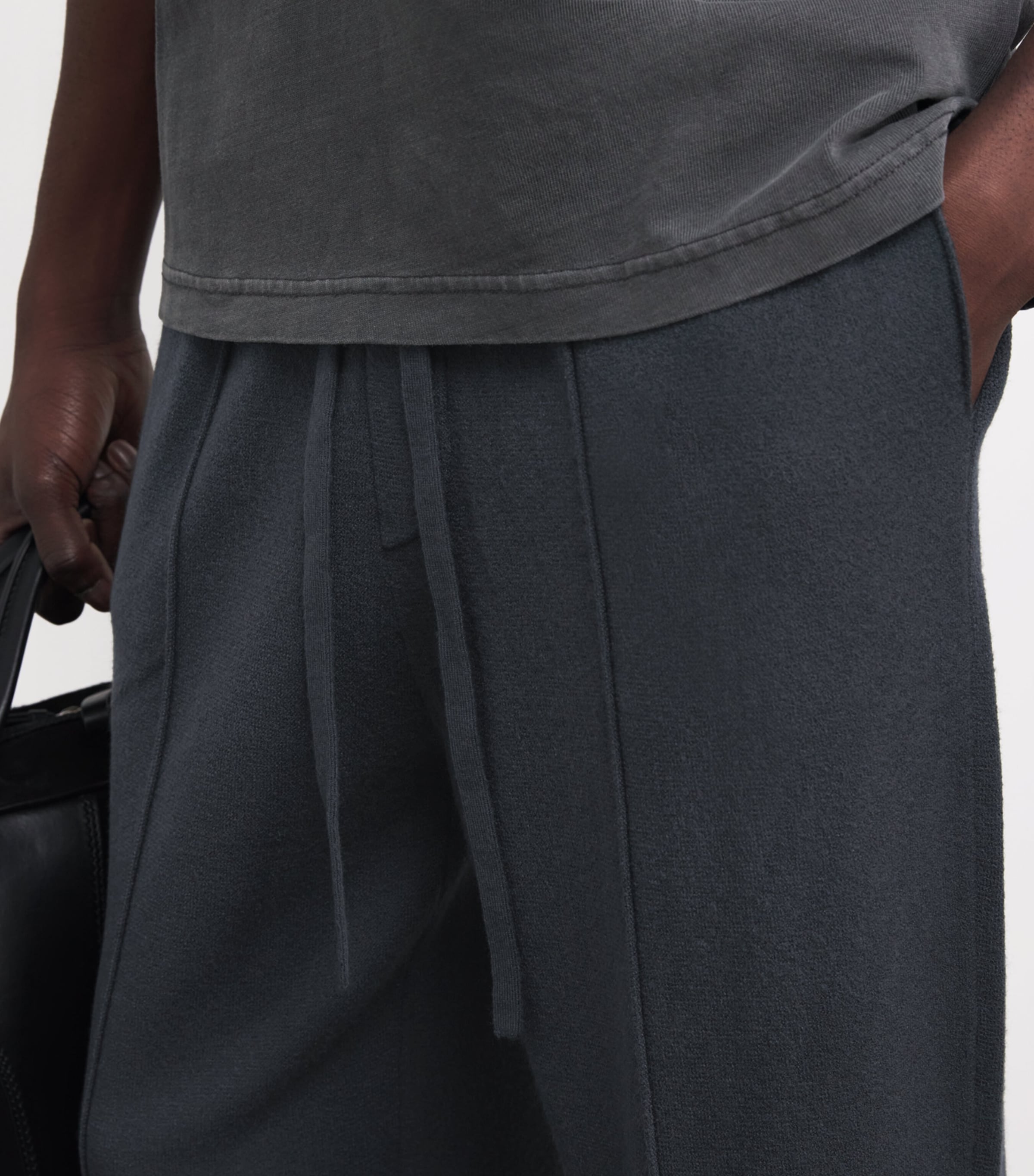 PAIGE Mens Knitted Cremonesi Sweatpants Storm Image 3
