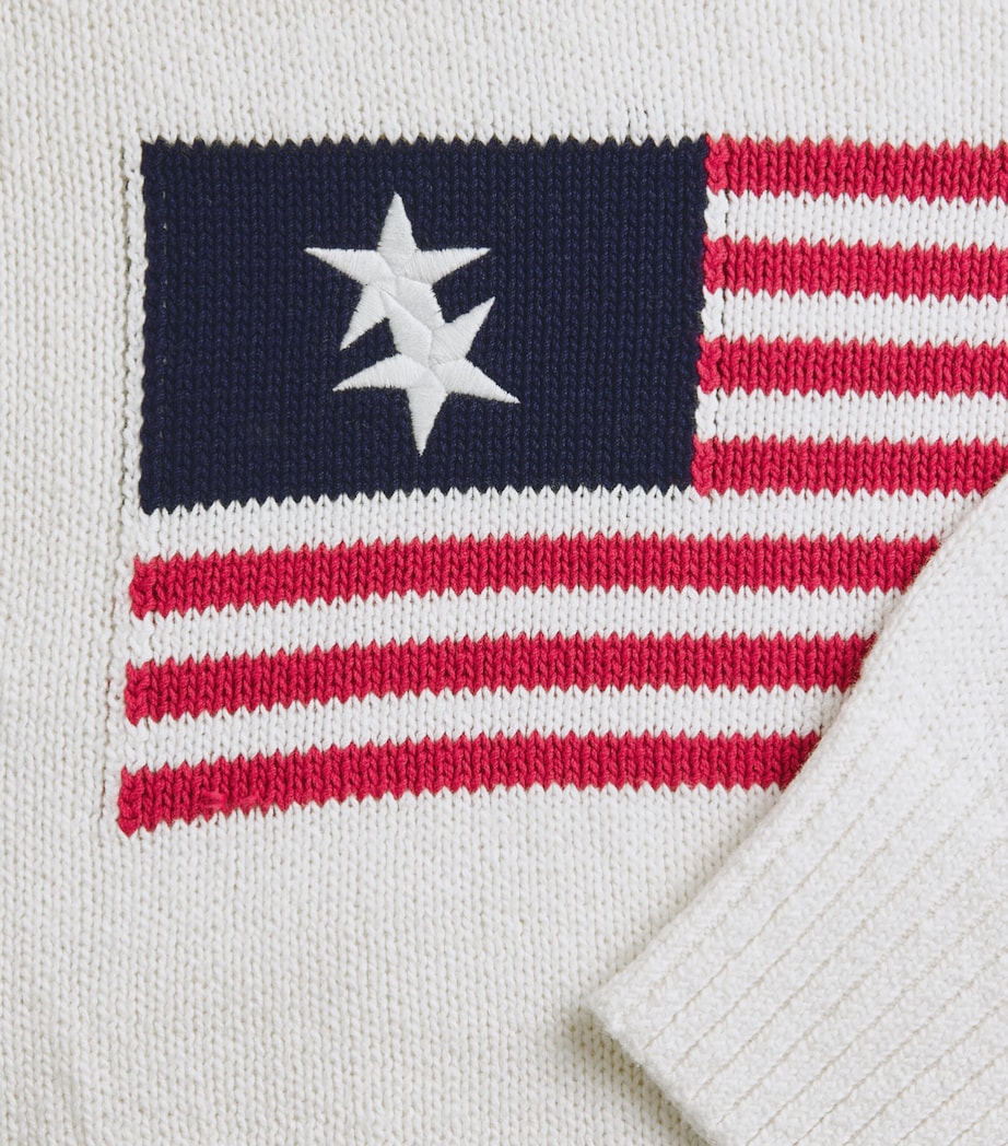 Cole Buxton Mens Cotton Two-Star Flag Sweater Vintage White Image 6