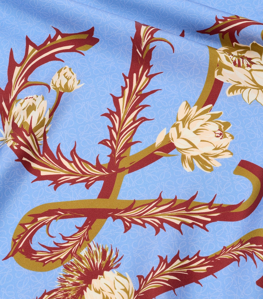 LOEWE x Paula's Ibiza Silk Anagram Scarf Light Blue/blue Image 4