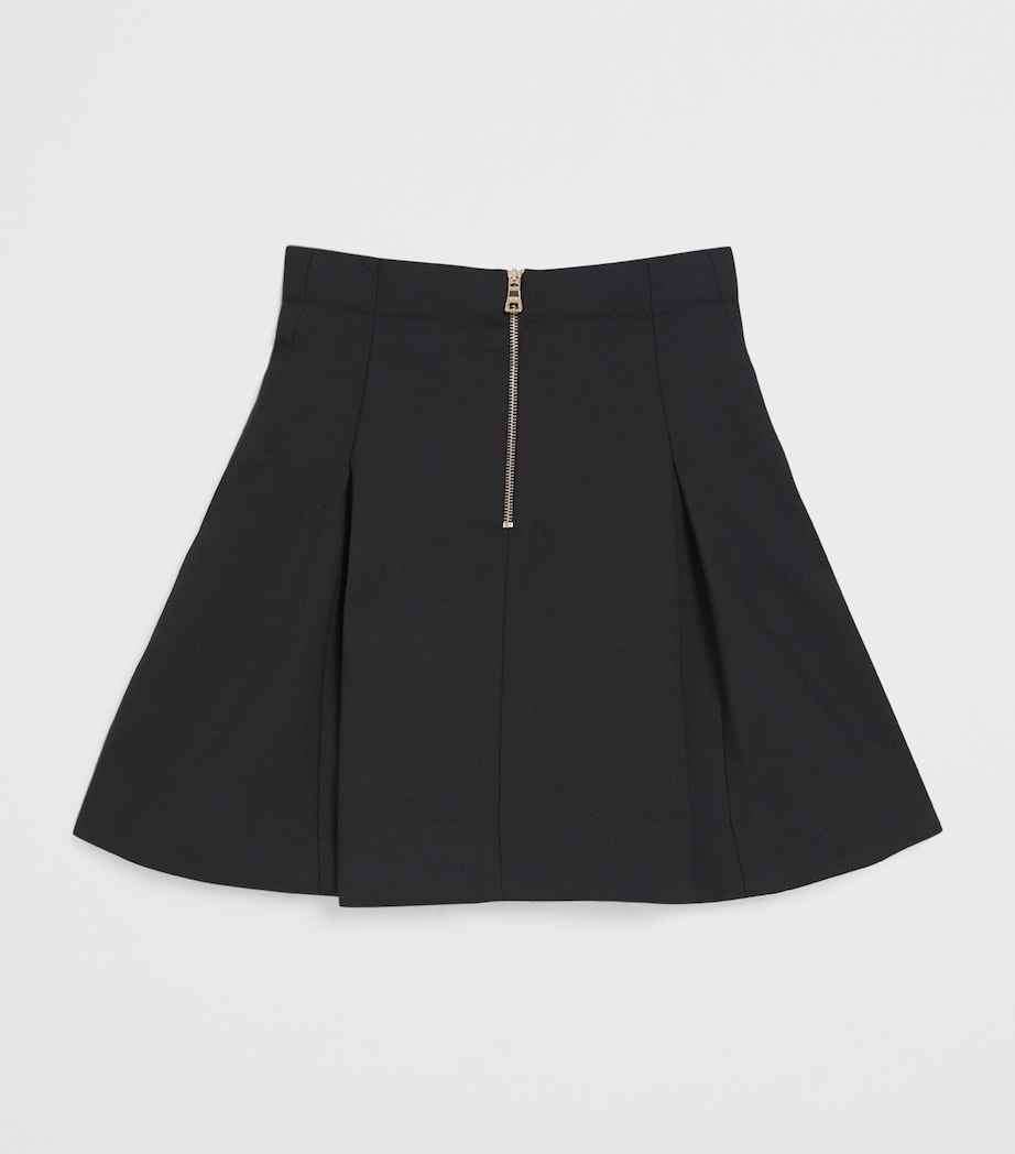 Buttoned Pleated Skirt (4-14 Years) 930ORBLACK/GOLD Image 2