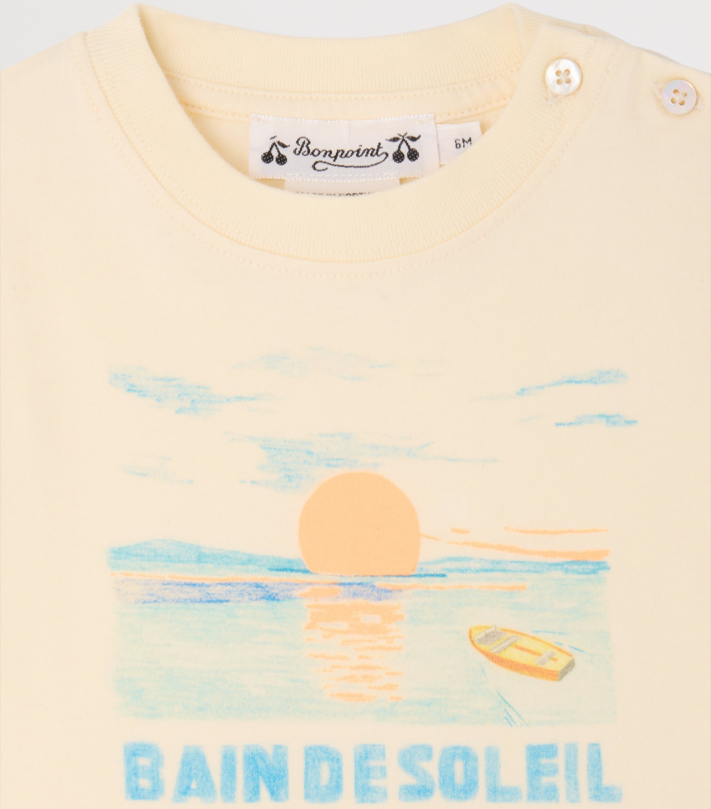 Bonpoint Cotton Printed T-Shirt (6-18 Months) Upb Ecru Image 3