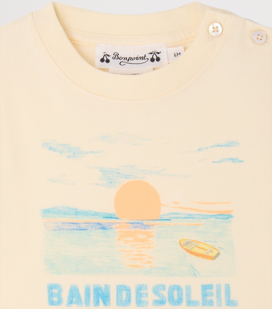 Bonpoint Cotton Printed T-Shirt (6-18 Months) Upb Ecru Image 3