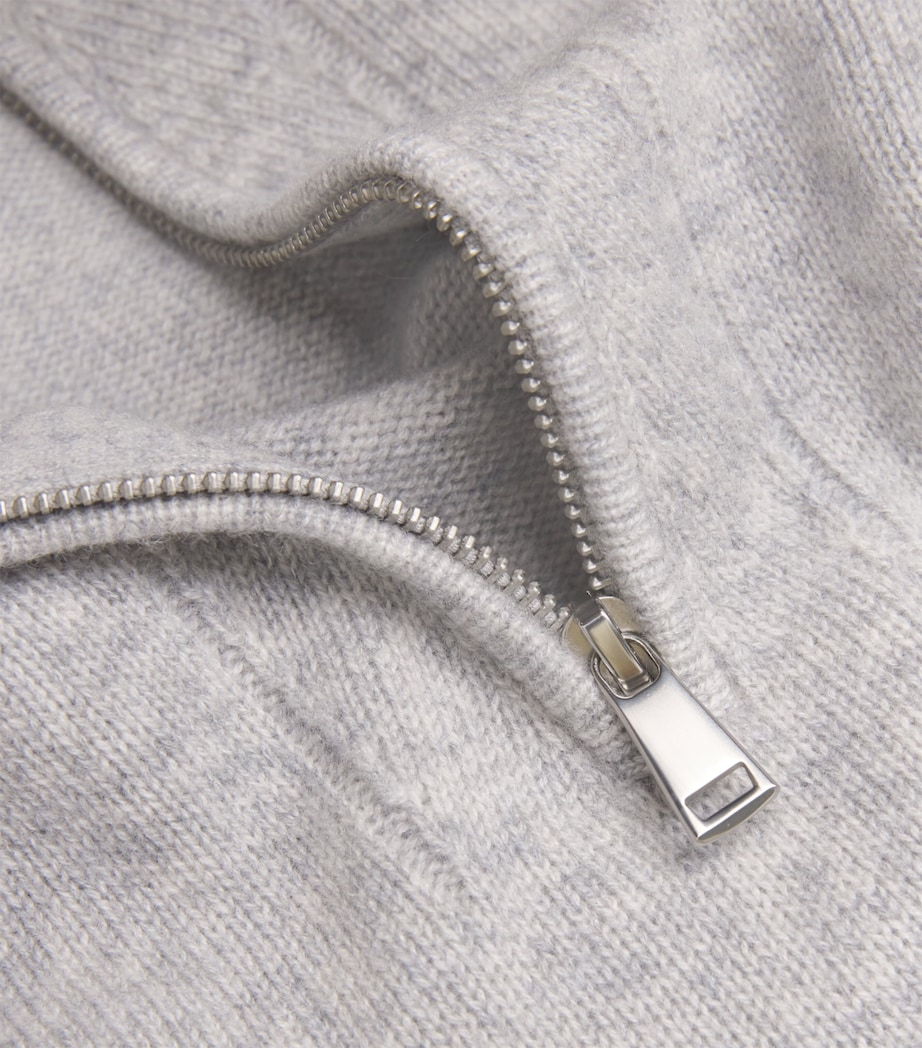 Cashmere Half-Zip Knitted T-Shirt SILVER GREY M LANGE Image 5