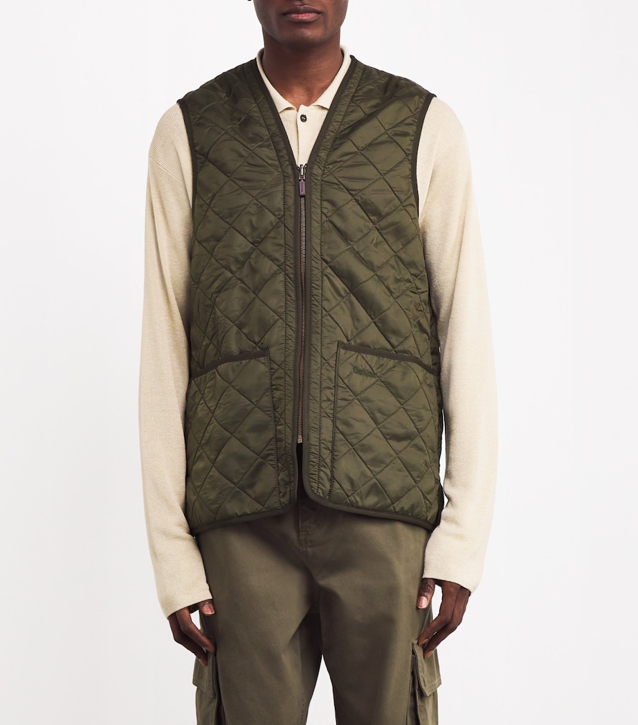 Quilted Zip-In Liner Gilet OLIVE Image 3