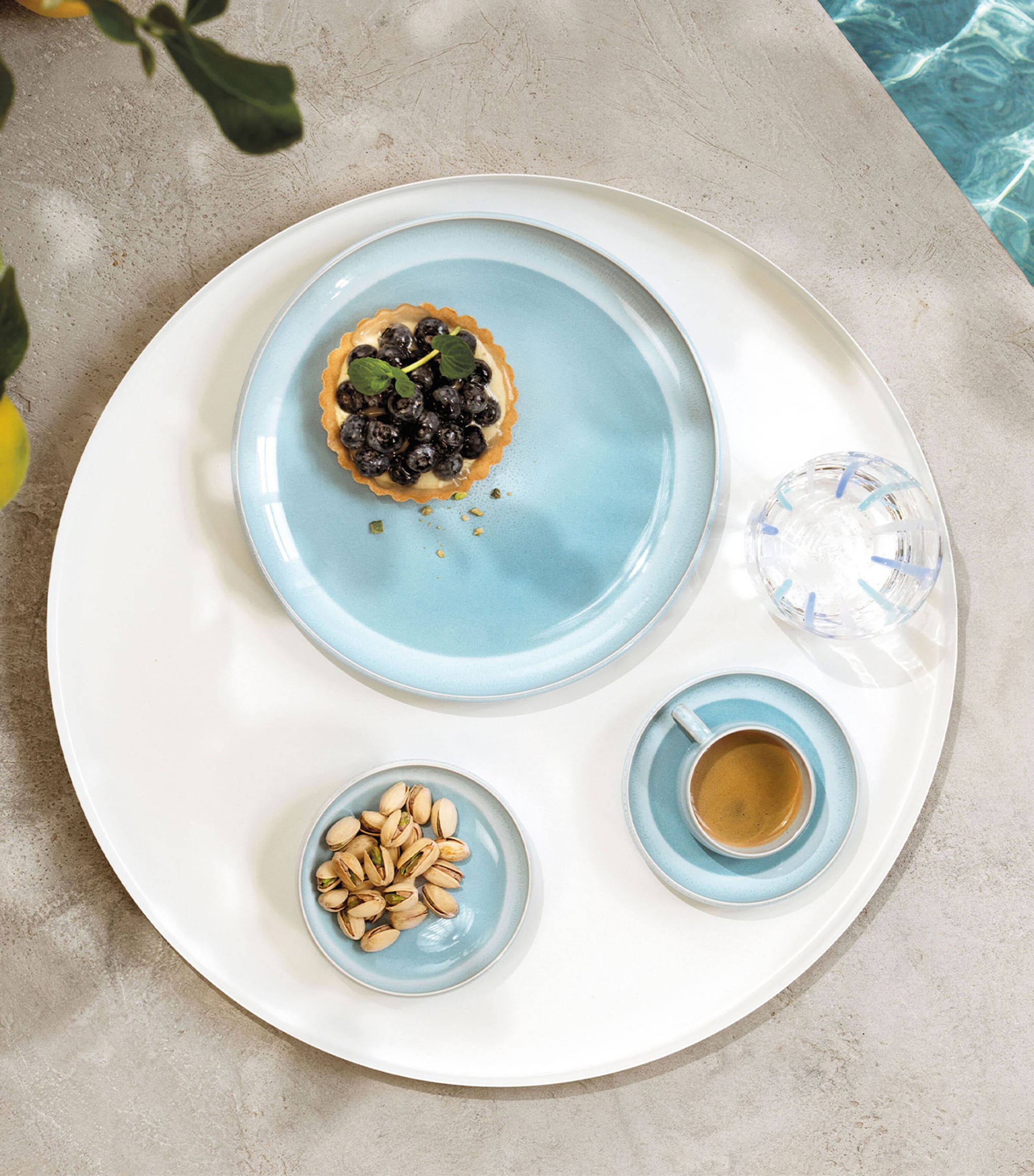 Villeroy & Boch Porcelain Perlemor Aqua Plate (24cm) Blue Image 3