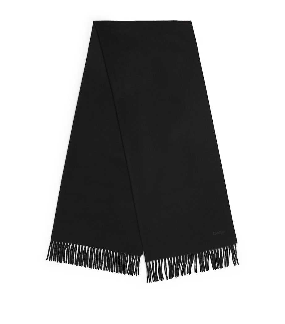 Cashmere Fringed Scarf BLACK Image 1