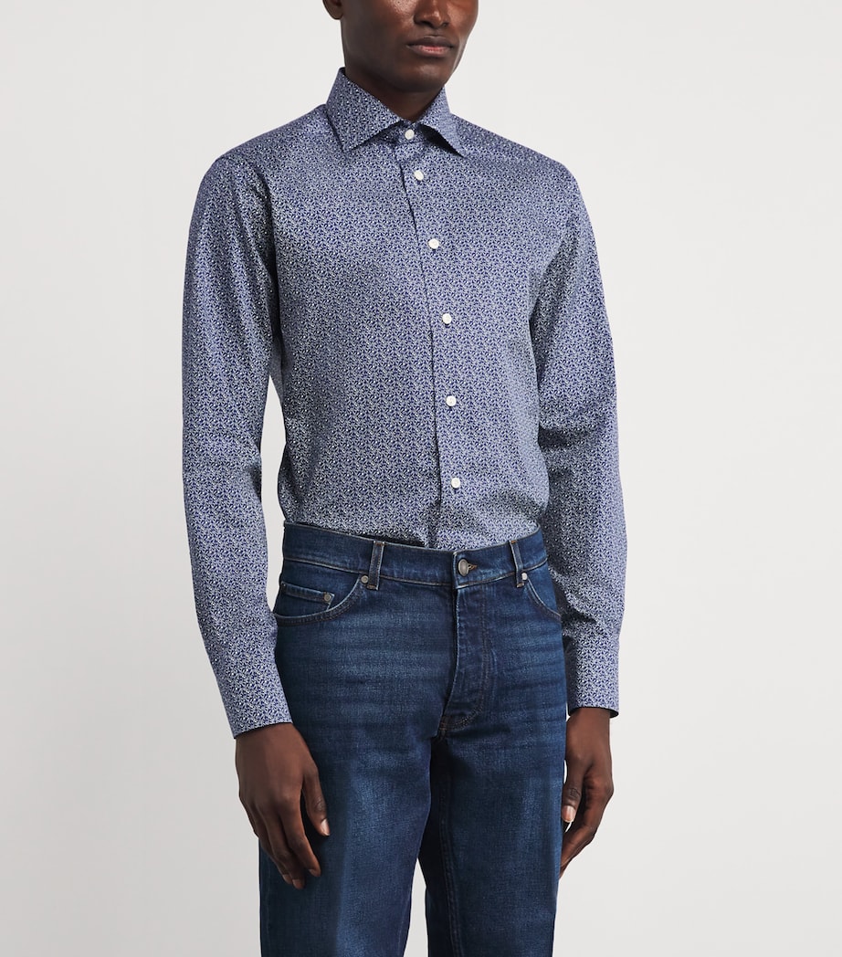 Signature Twill Floral Slim Shirt DARK BLUE Image 3