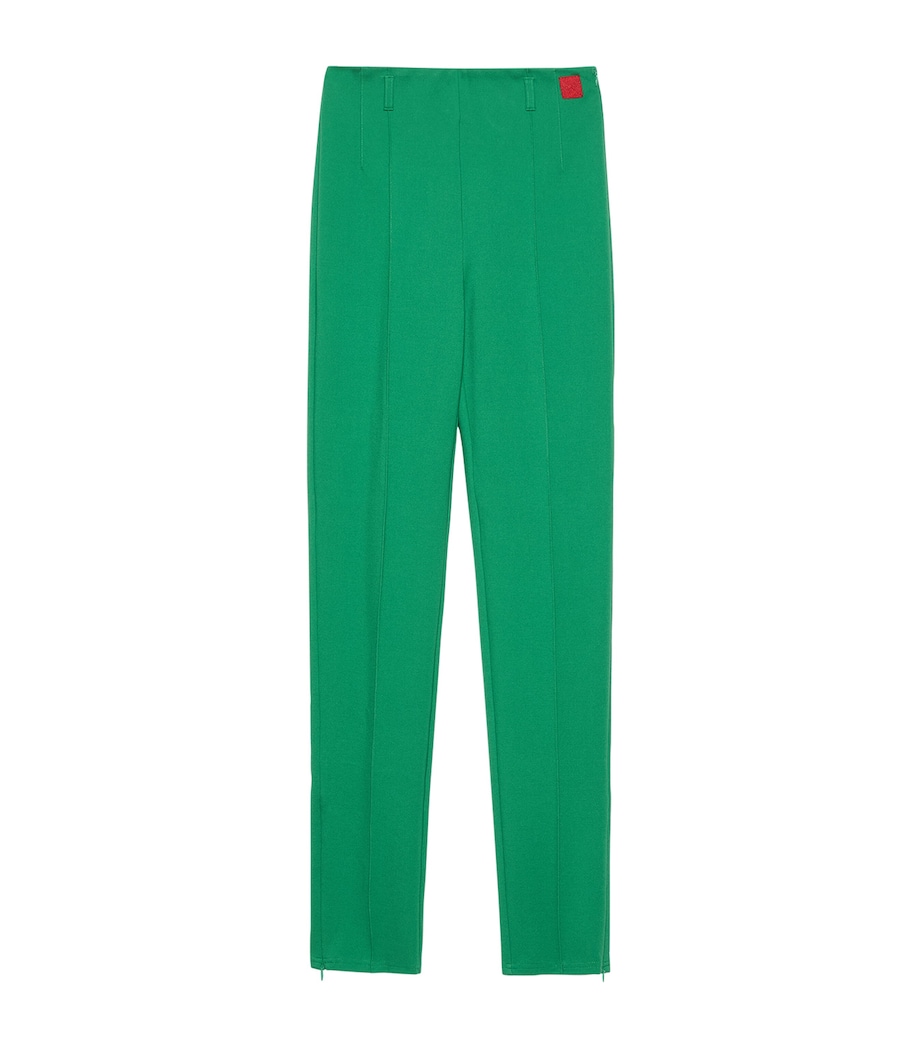 MAX&Co. Womens Cotton Slim-Fit Trousers Green Image 1