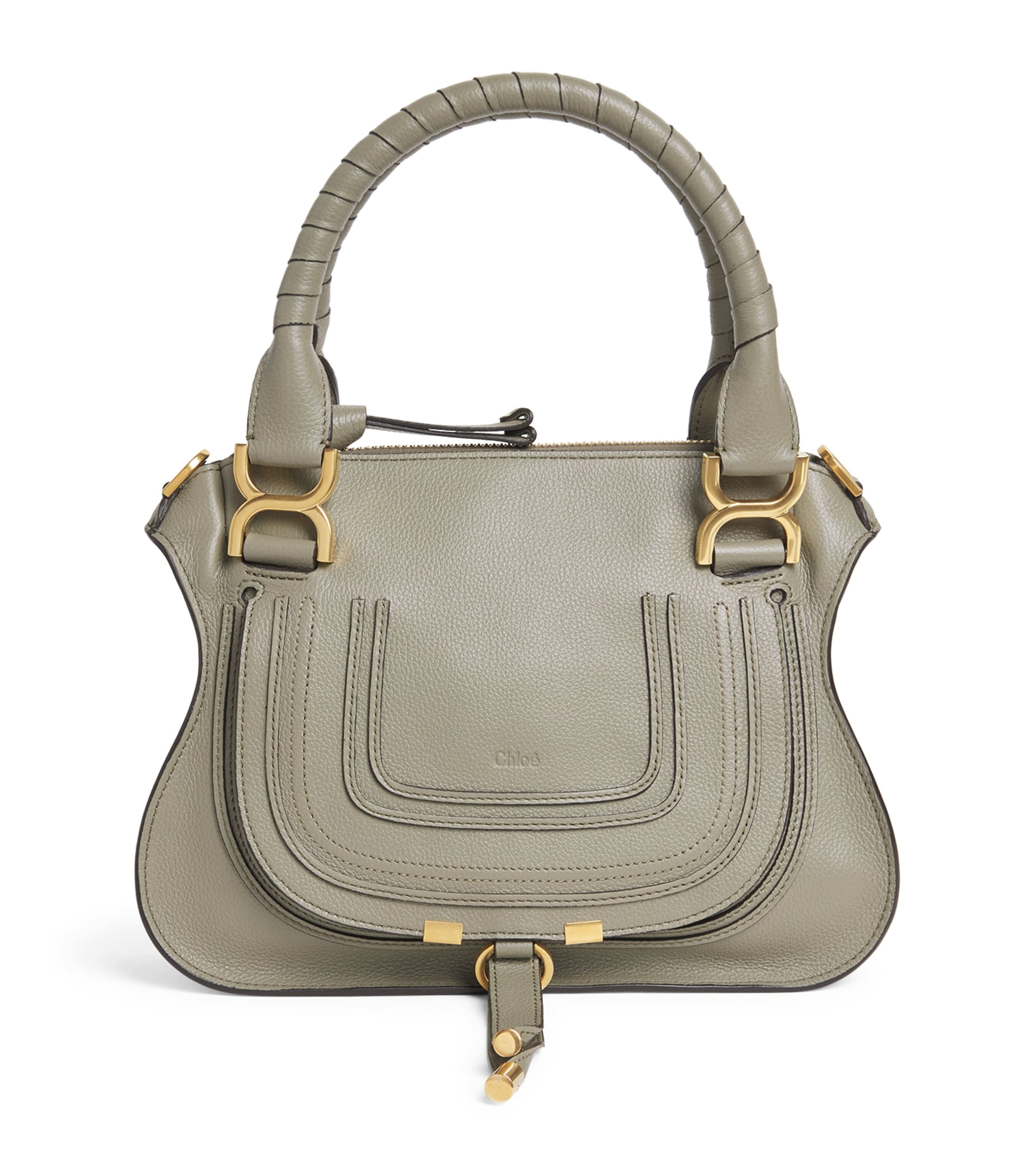 Small Leather Marcie Top-Handle Bag ALOE GREEN Image 1