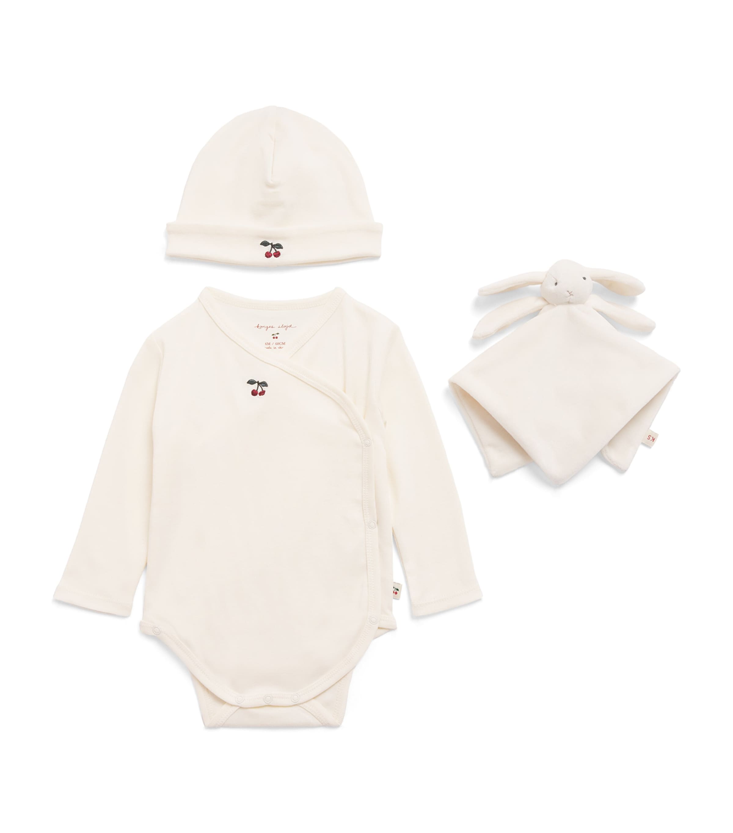 KONGES SLOJD Organic Cotton Bodysuit, Hat and Toy Set (0-6 Months) Image 1