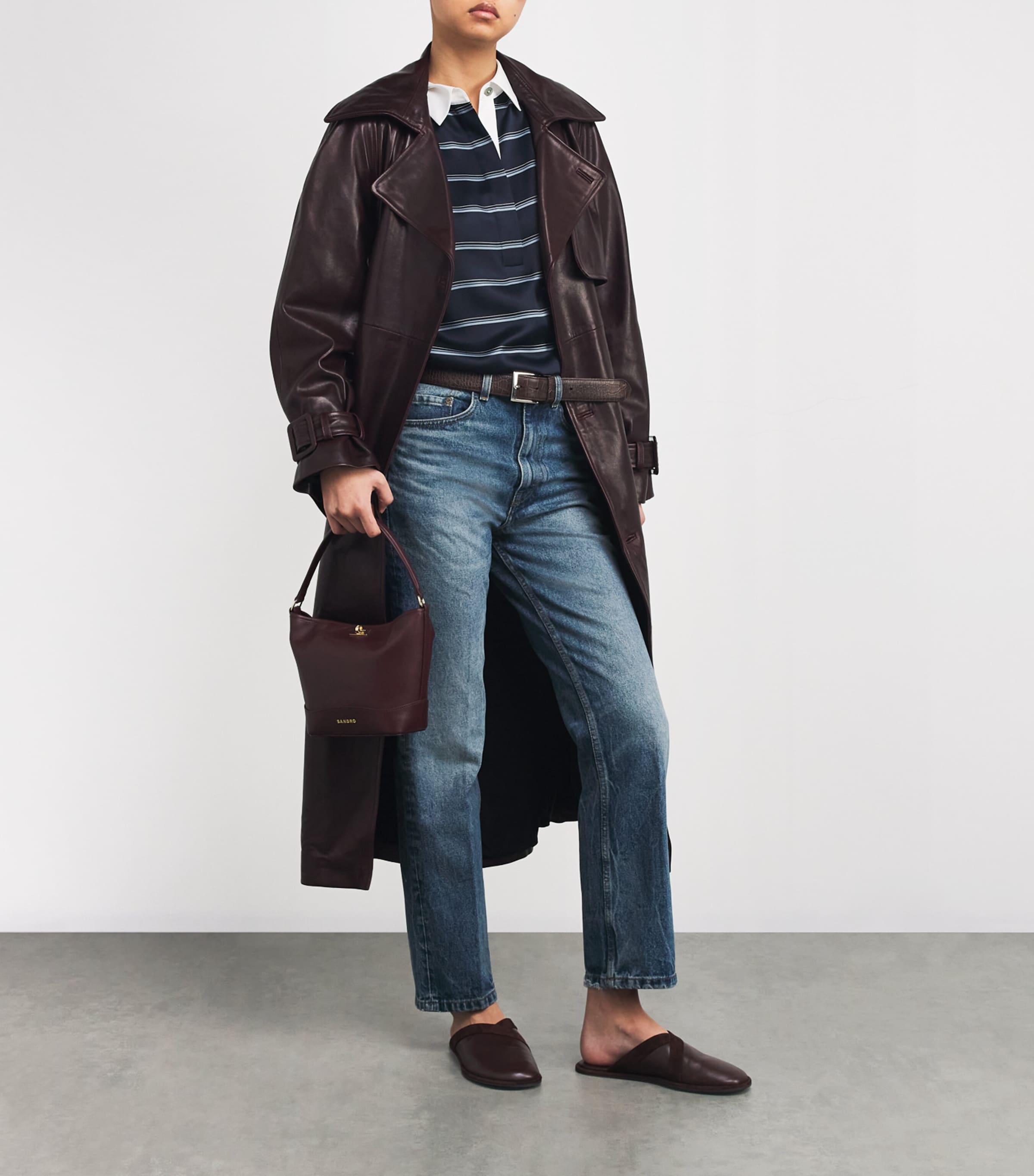 Sandro Mid-rise Straight Jeans In Blue