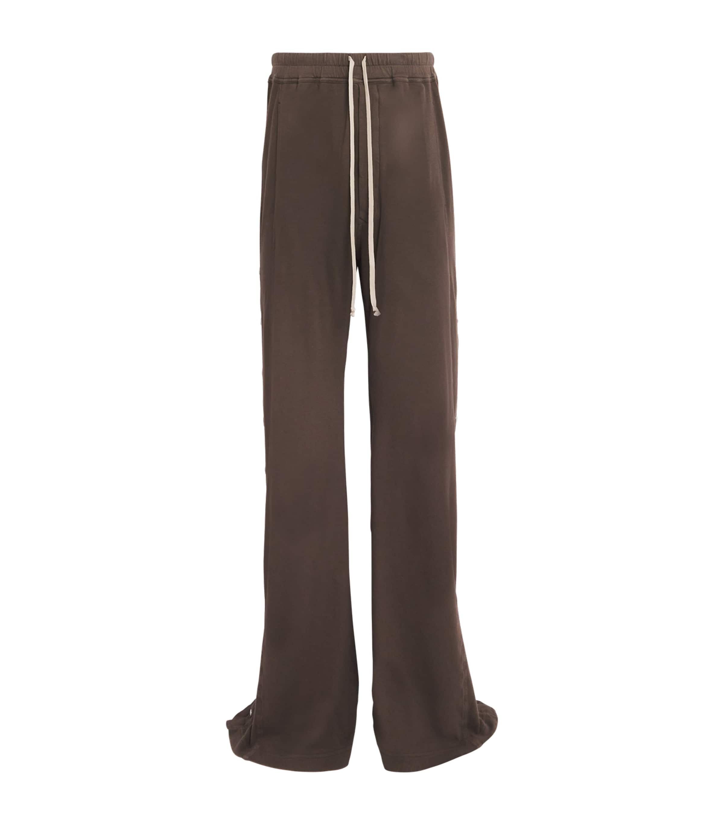 Rick Owens Cotton Pusher Trousers In Brown