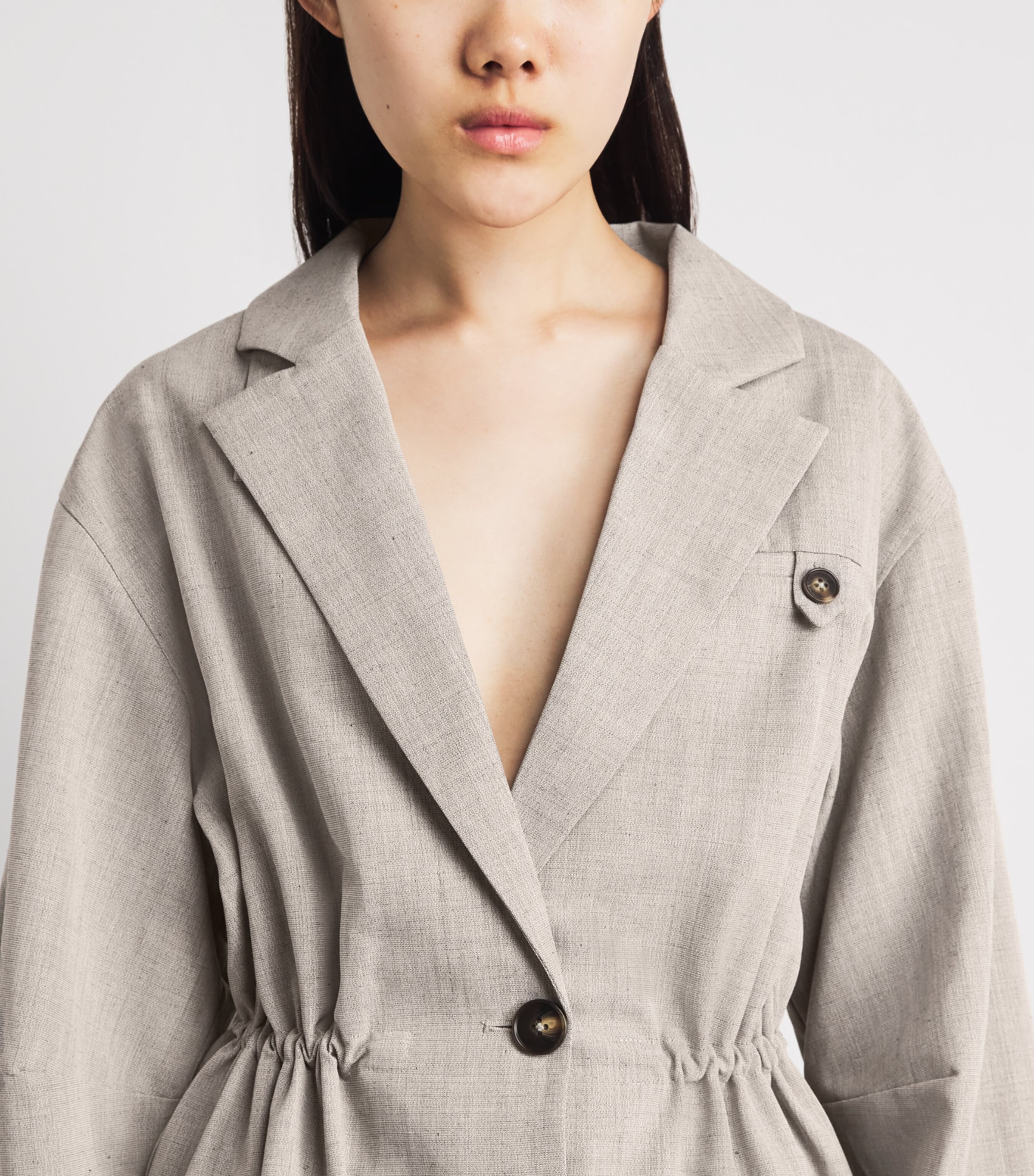 St Agni St. Agni Drawstring Blazer In Beige