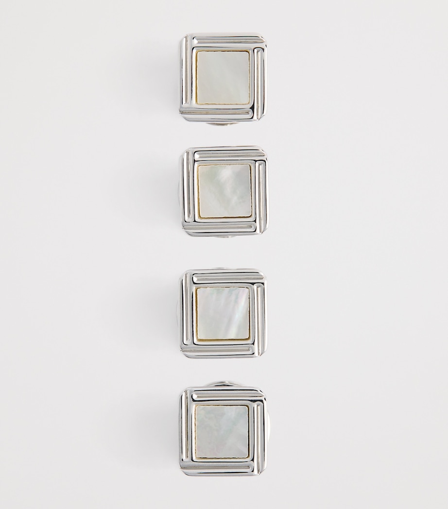 Babette Wasserman Rhodium-Plated Celtic Mother of Pearl Cufflinks Set Mother Of Pearl Image 5