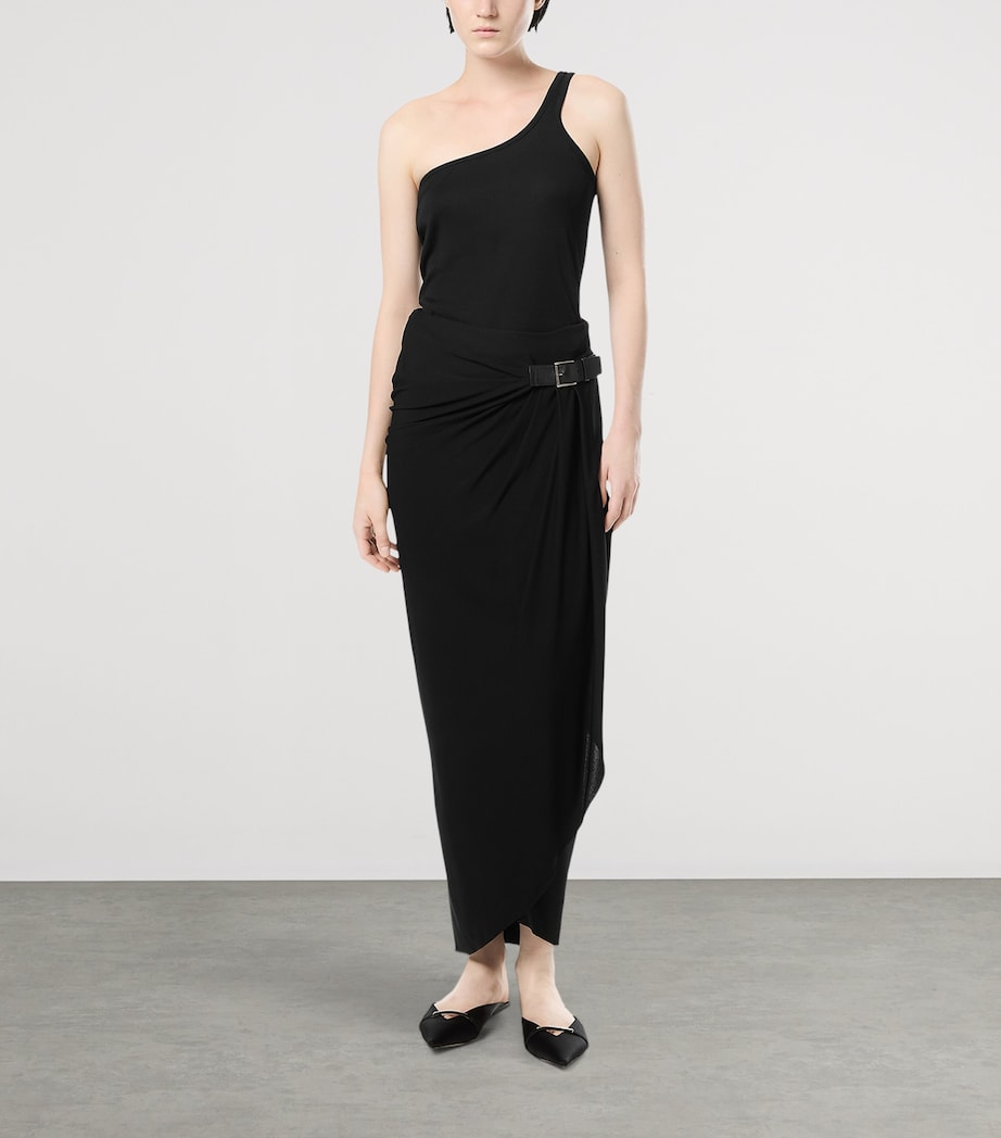 TOM FORD Womens Crepe Jersey Midi Wrap Skirt Naa Image 2