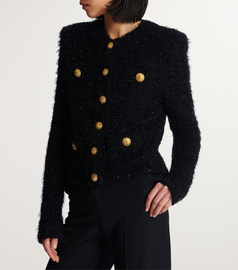 Tweed Buttoned Jacket 0PA NOIR Image 5