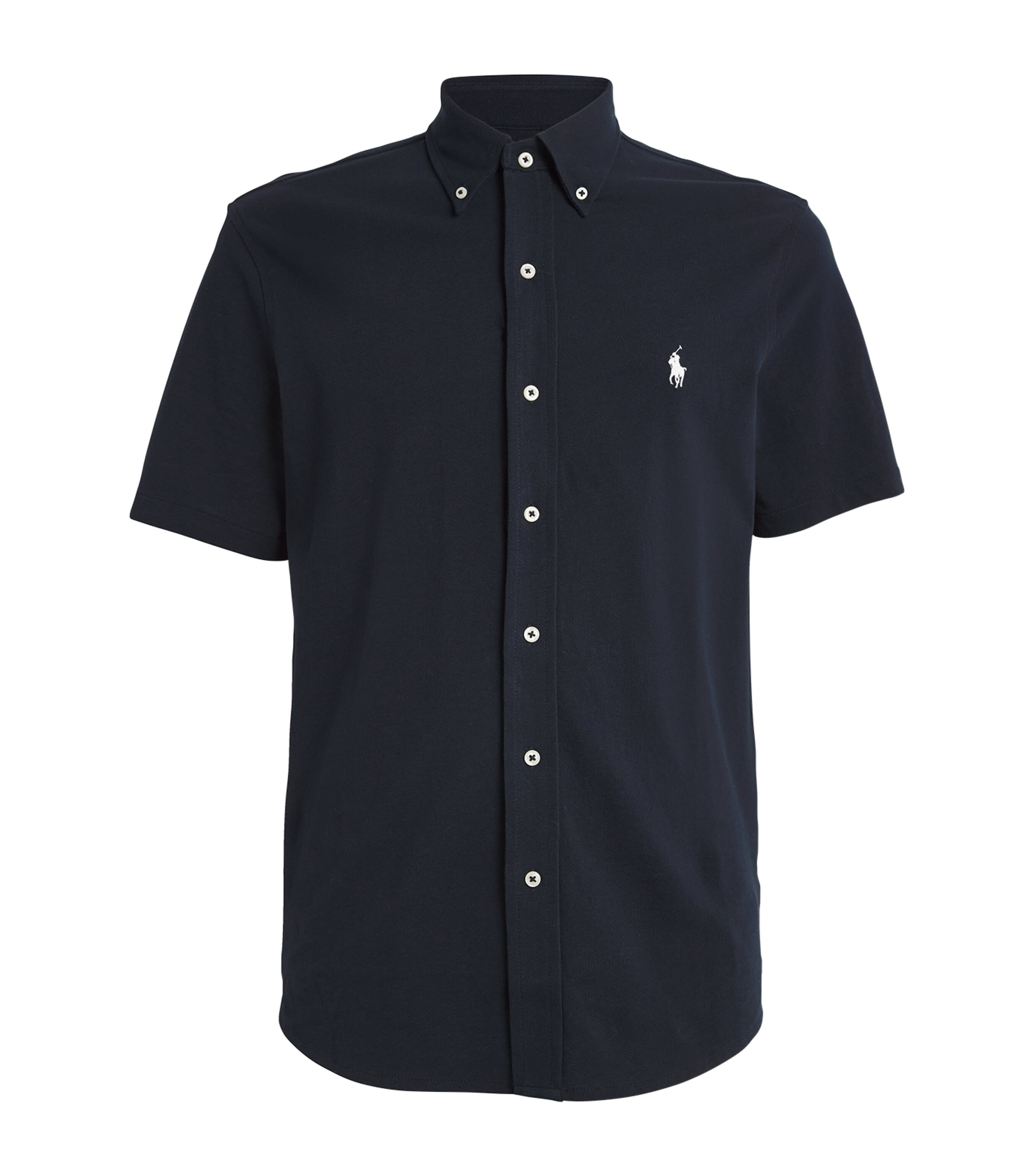 Polo Ralph Lauren Cotton Mesh Featherweight Shirt In Navy