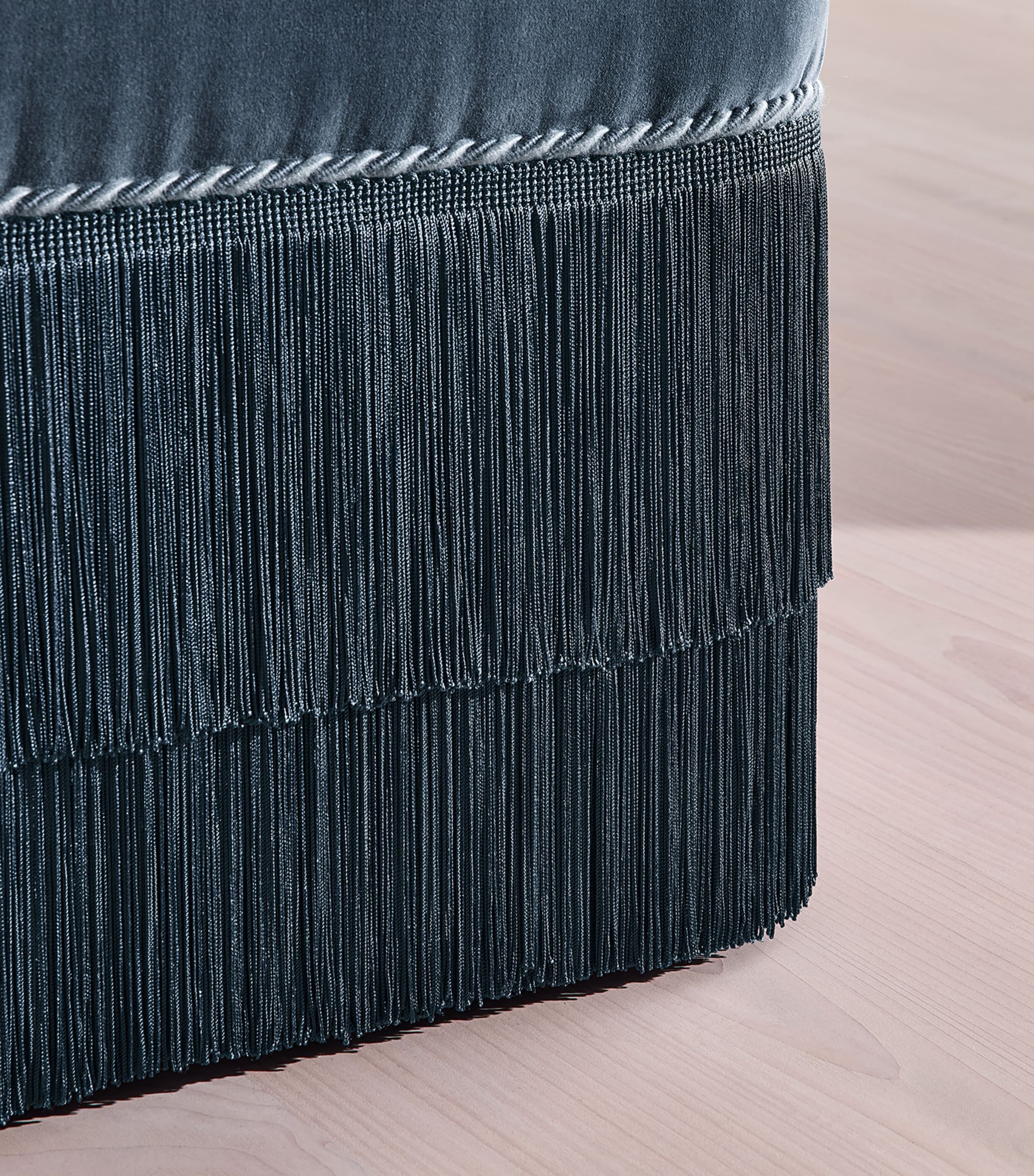 Soho Home Velvet Marta Footstool Blue Image 4