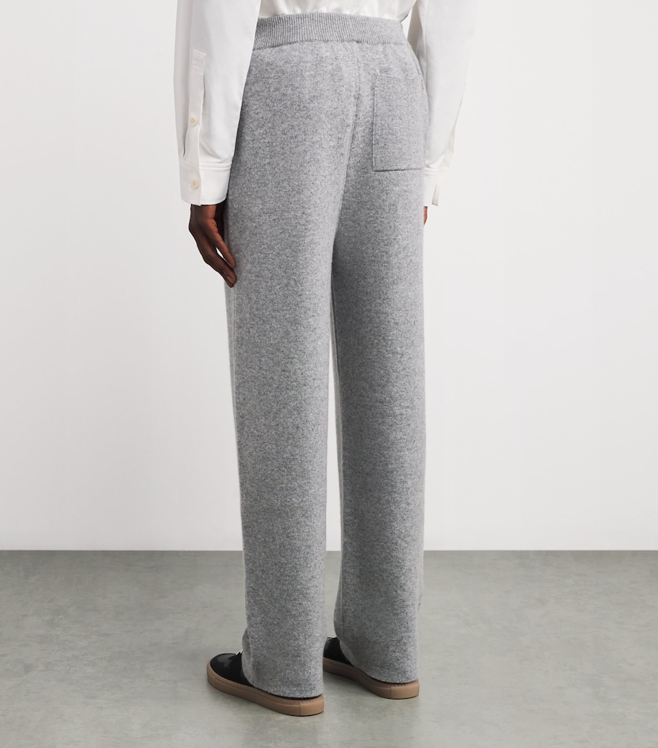Cashmere-Wool Relaxed Sweatpants Q25324 GREY/WHITE Image 4
